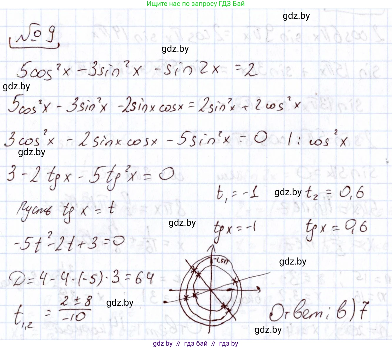 Алгебра, 11 класс Учебник, авторы: Арефьева Ирина Глебовна, Пирютко Ольга Николаевна, издательство Народная асвета, Минск, 2020, бирюзового цвета, страница 247, номер 9, Решение