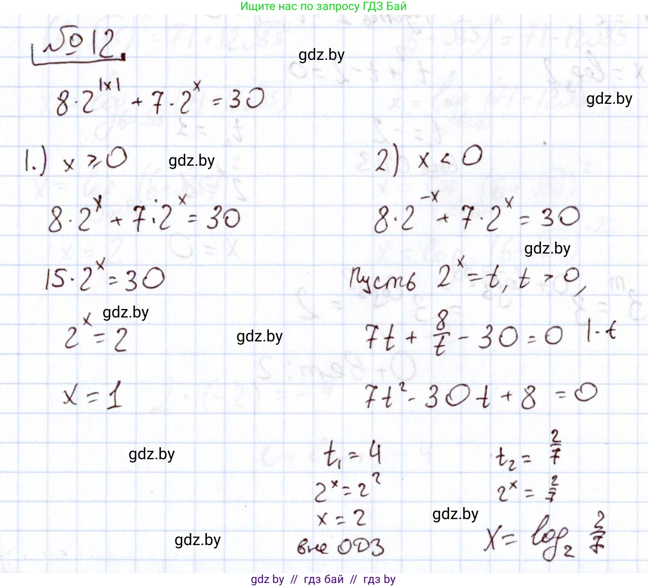 Алгебра, 11 класс Учебник, авторы: Арефьева Ирина Глебовна, Пирютко Ольга Николаевна, издательство Народная асвета, Минск, 2020, бирюзового цвета, страница 249, номер 12, Решение