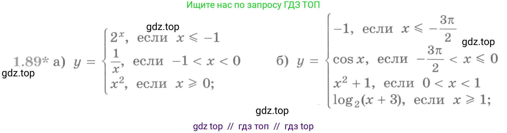 Алгебра, 11 класс Учебник, авторы: Никольский Сергей Михайлович, Потапов Михаил Константинович, Решетников Николай Николаевич, Шевкин Александр Владимирович, издательство Просвещение, Москва, 2014, голубого цвета, страница 44, номер 1.89, Условие