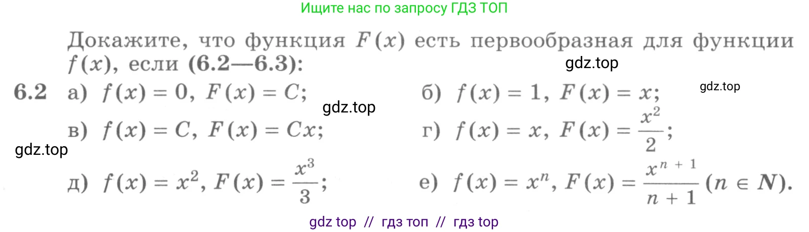 Алгебра, 11 класс Учебник, авторы: Никольский Сергей Михайлович, Потапов Михаил Константинович, Решетников Николай Николаевич, Шевкин Александр Владимирович, издательство Просвещение, Москва, 2014, голубого цвета, страница 170, номер 6.2, Условие