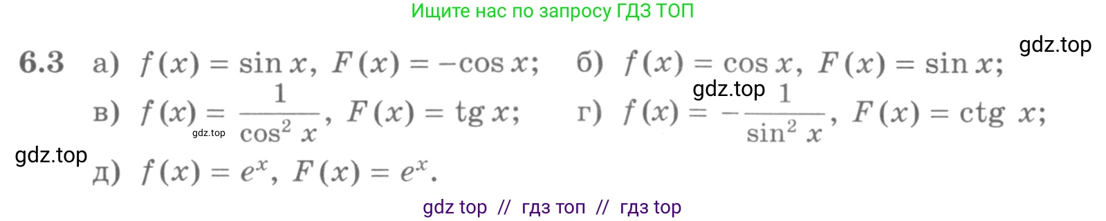 Алгебра, 11 класс Учебник, авторы: Никольский Сергей Михайлович, Потапов Михаил Константинович, Решетников Николай Николаевич, Шевкин Александр Владимирович, издательство Просвещение, Москва, 2014, голубого цвета, страница 170, номер 6.3, Условие