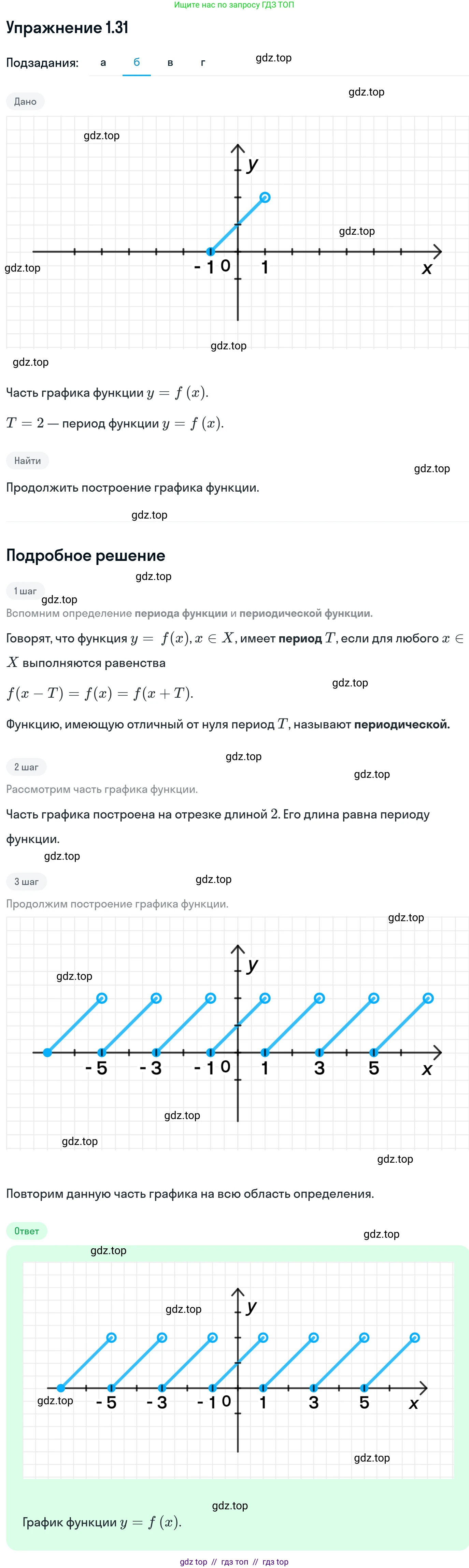 Алгебра, 11 класс Учебник, авторы: Никольский Сергей Михайлович, Потапов Михаил Константинович, Решетников Николай Николаевич, Шевкин Александр Владимирович, издательство Просвещение, Москва, 2014, голубого цвета, страница 13, номер 1.31, Решение 1 (продолжение 2)