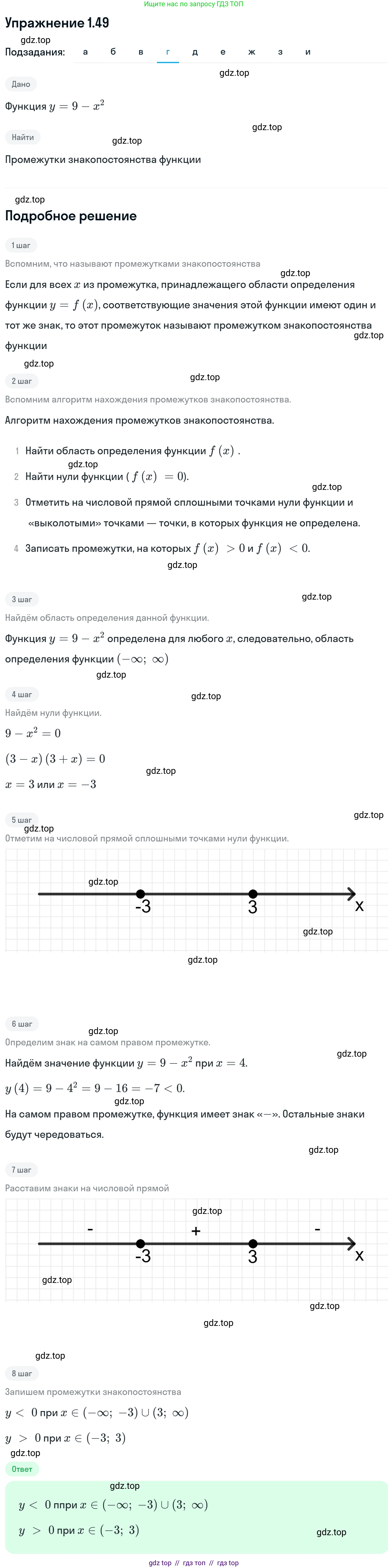 Алгебра, 11 класс Учебник, авторы: Никольский Сергей Михайлович, Потапов Михаил Константинович, Решетников Николай Николаевич, Шевкин Александр Владимирович, издательство Просвещение, Москва, 2014, голубого цвета, страница 18, номер 1.49, Решение 1 (продолжение 4)