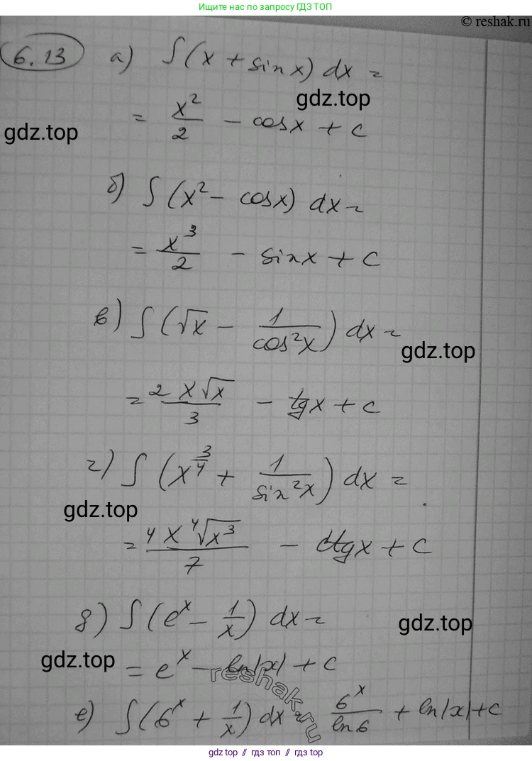 Алгебра, 11 класс Учебник, авторы: Никольский Сергей Михайлович, Потапов Михаил Константинович, Решетников Николай Николаевич, Шевкин Александр Владимирович, издательство Просвещение, Москва, 2014, голубого цвета, страница 172, номер 6.13, Решение 2