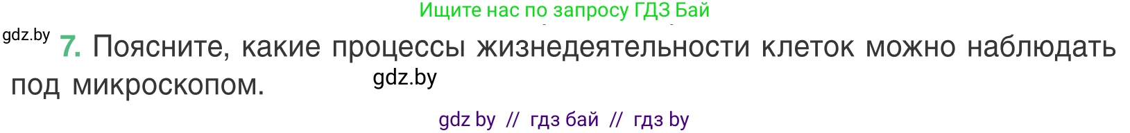Биология, 6 класс Учебник, автор: Лисов Николай Дмитриевич, издательство Народная асвета, Минск, 2021, зелёного цвета, страница 34, номер 7, Условие
