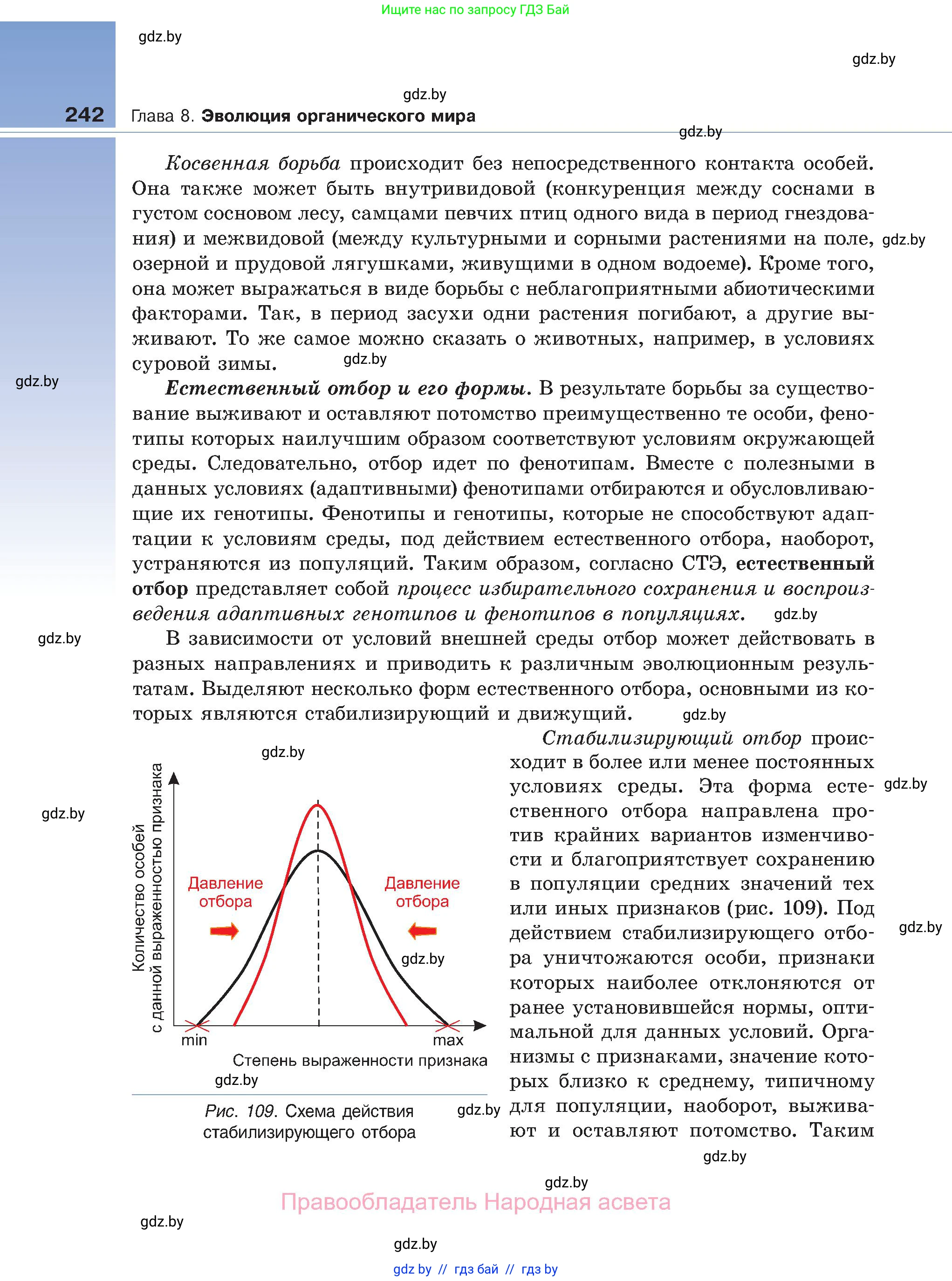 Биология, 11 класс Учебник, авторы: Дашков Максим Леонидович, Песнякевич Александр Георгиевич, Головач Алексей Михайлович, издательство Народная асвета, Минск, 2021, голубого цвета, страница 242