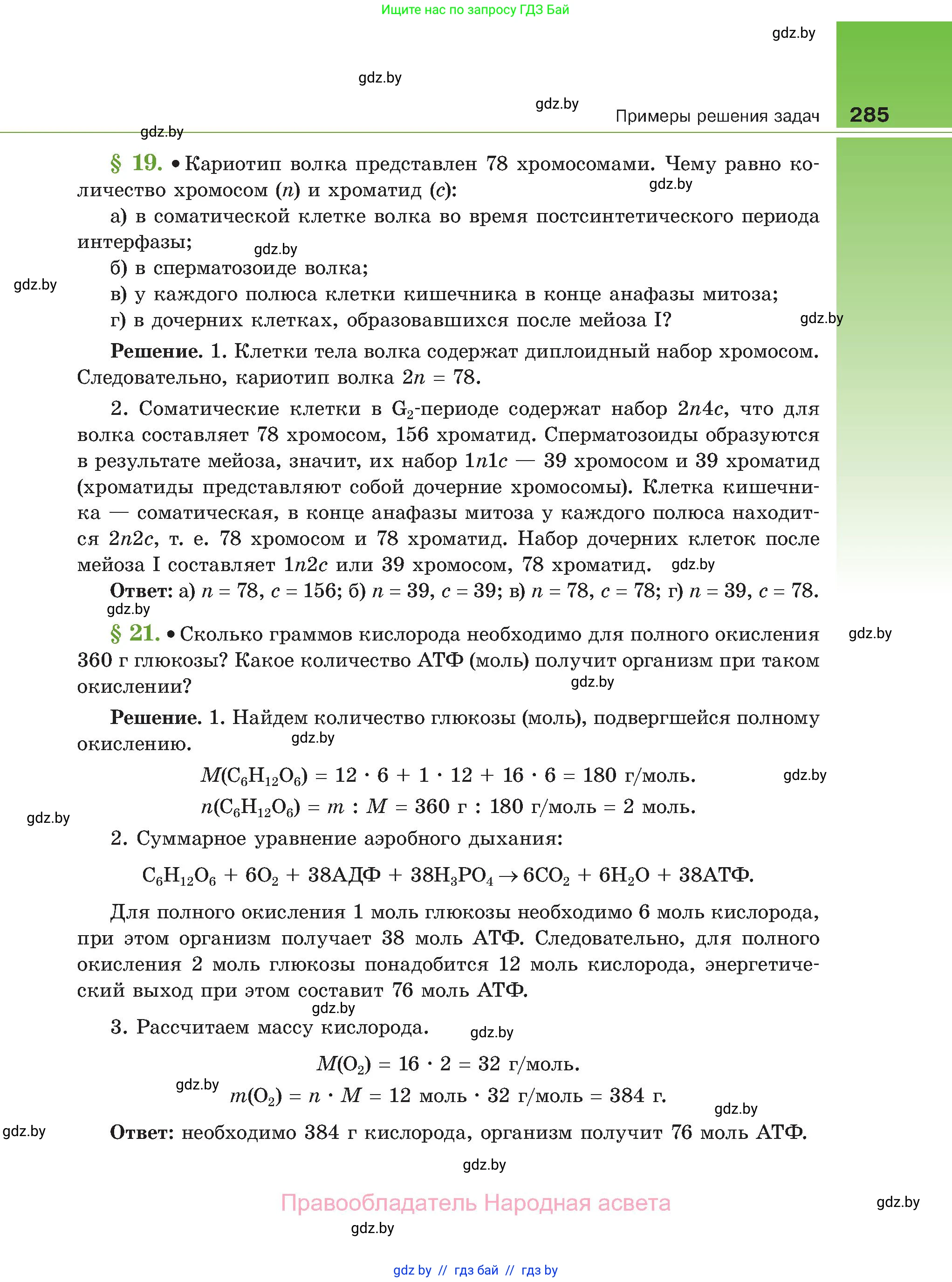 Биология, 11 класс Учебник, авторы: Дашков Максим Леонидович, Песнякевич Александр Георгиевич, Головач Алексей Михайлович, издательство Народная асвета, Минск, 2021, голубого цвета, страница 285