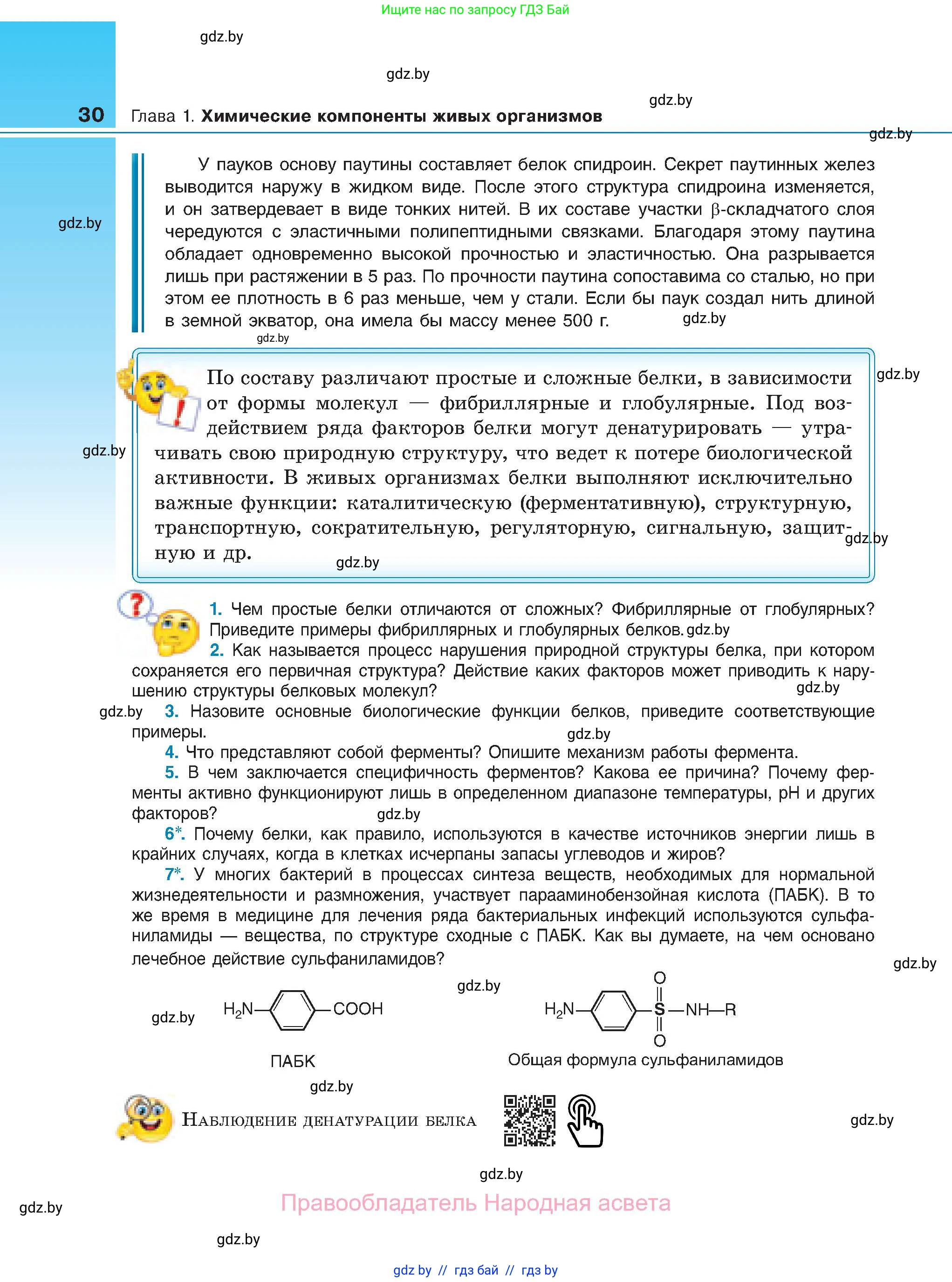 Биология, 11 класс Учебник, авторы: Дашков Максим Леонидович, Песнякевич Александр Георгиевич, Головач Алексей Михайлович, издательство Народная асвета, Минск, 2021, голубого цвета, страница 30