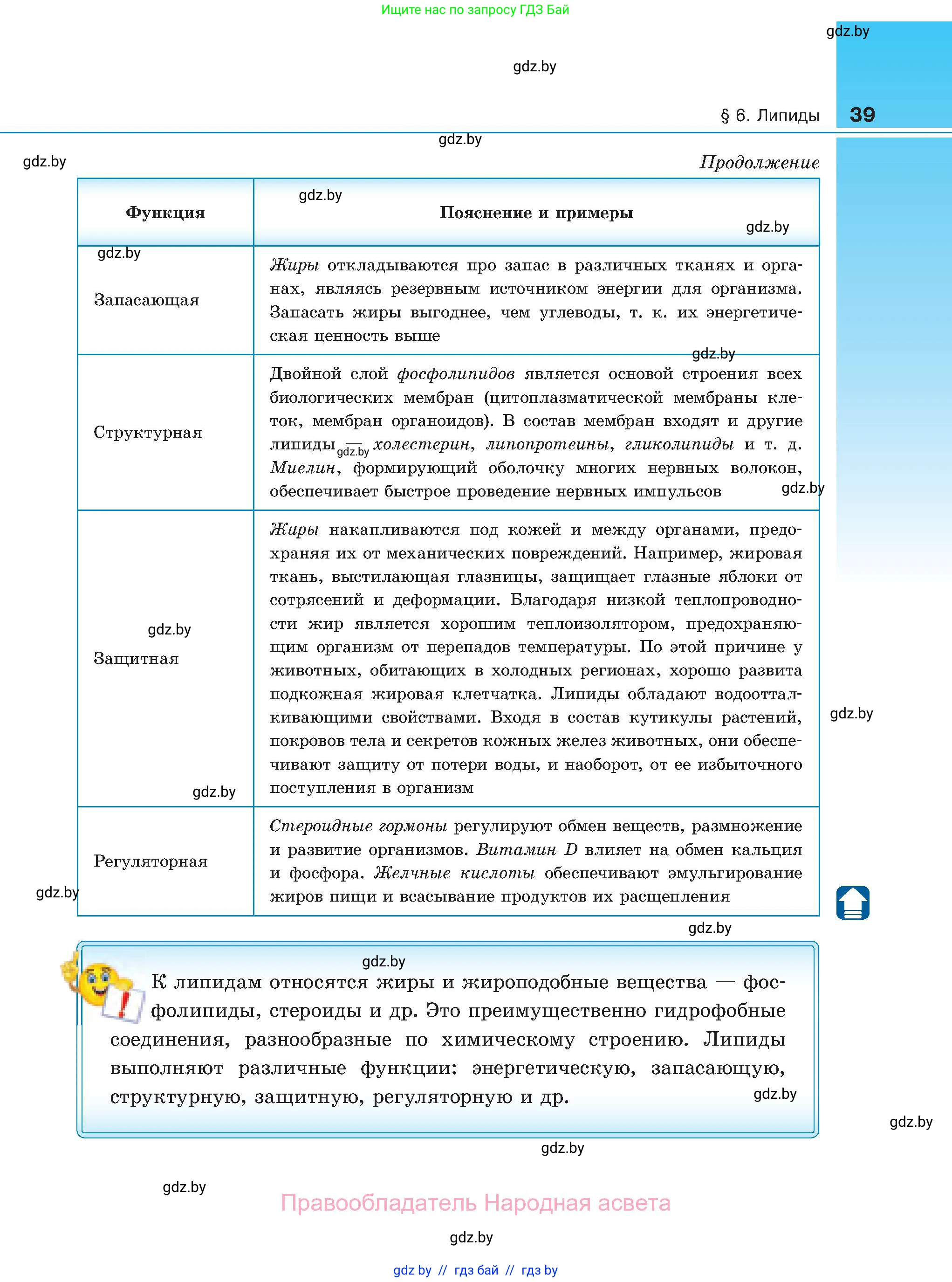 Биология, 11 класс Учебник, авторы: Дашков Максим Леонидович, Песнякевич Александр Георгиевич, Головач Алексей Михайлович, издательство Народная асвета, Минск, 2021, голубого цвета, страница 39