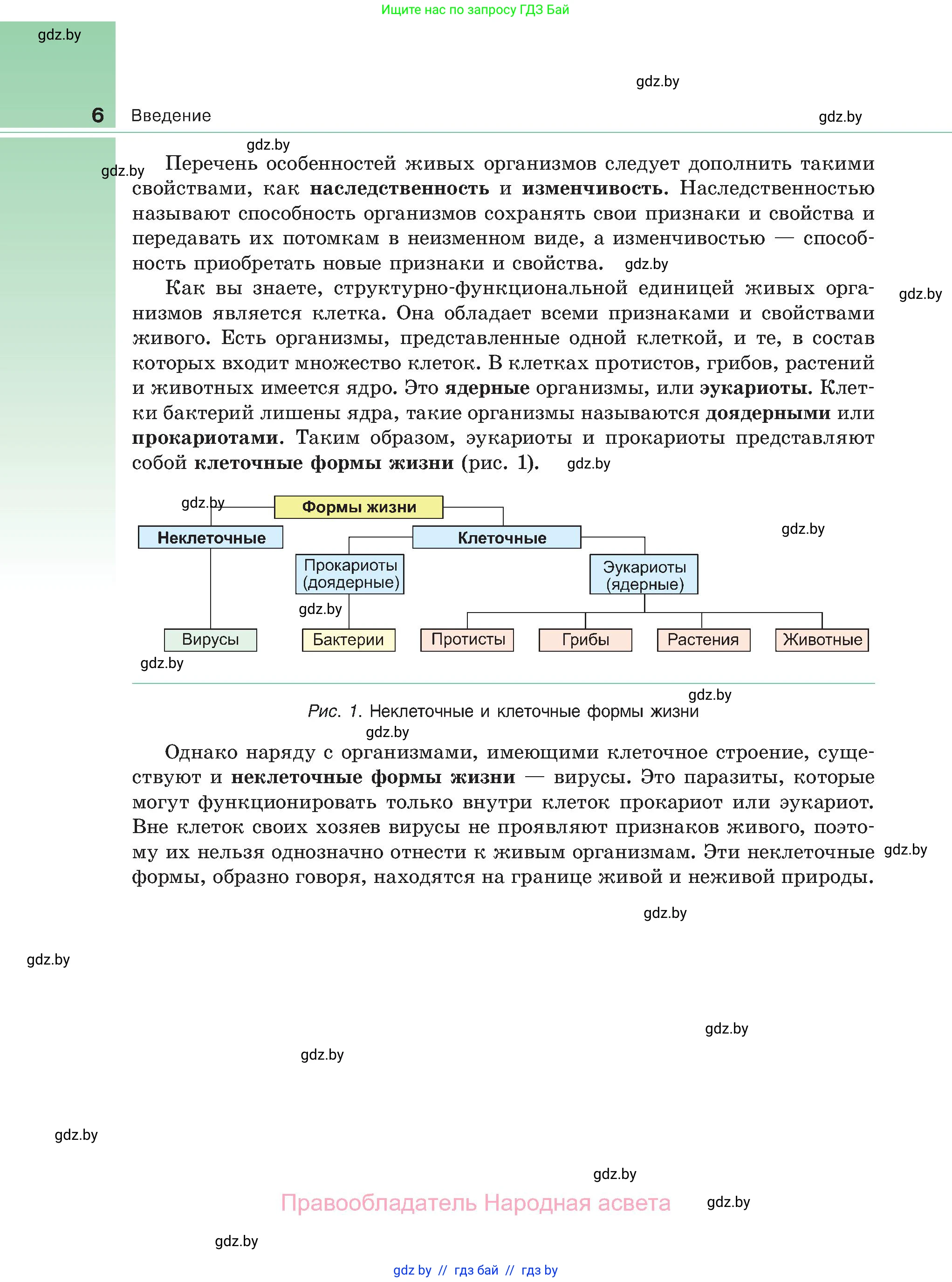 Биология, 11 класс Учебник, авторы: Дашков Максим Леонидович, Песнякевич Александр Георгиевич, Головач Алексей Михайлович, издательство Народная асвета, Минск, 2021, голубого цвета, страница 6