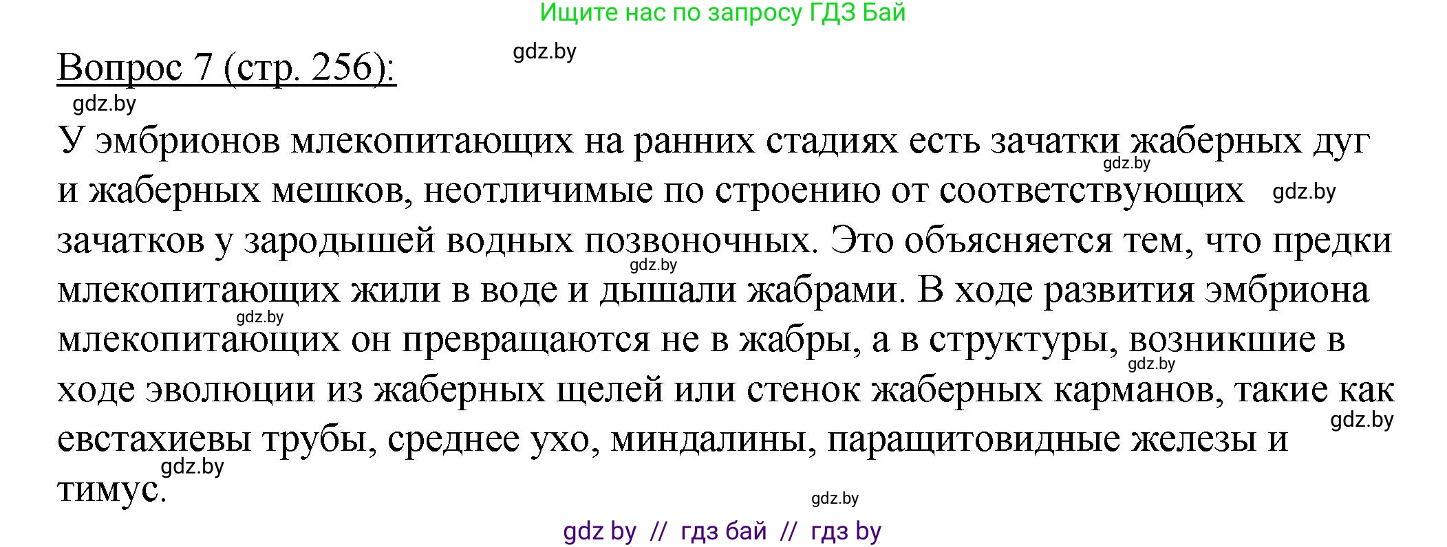 Биология, 11 класс Учебник, авторы: Дашков Максим Леонидович, Песнякевич Александр Георгиевич, Головач Алексей Михайлович, издательство Народная асвета, Минск, 2021, голубого цвета, страница 256, номер 7, Решение