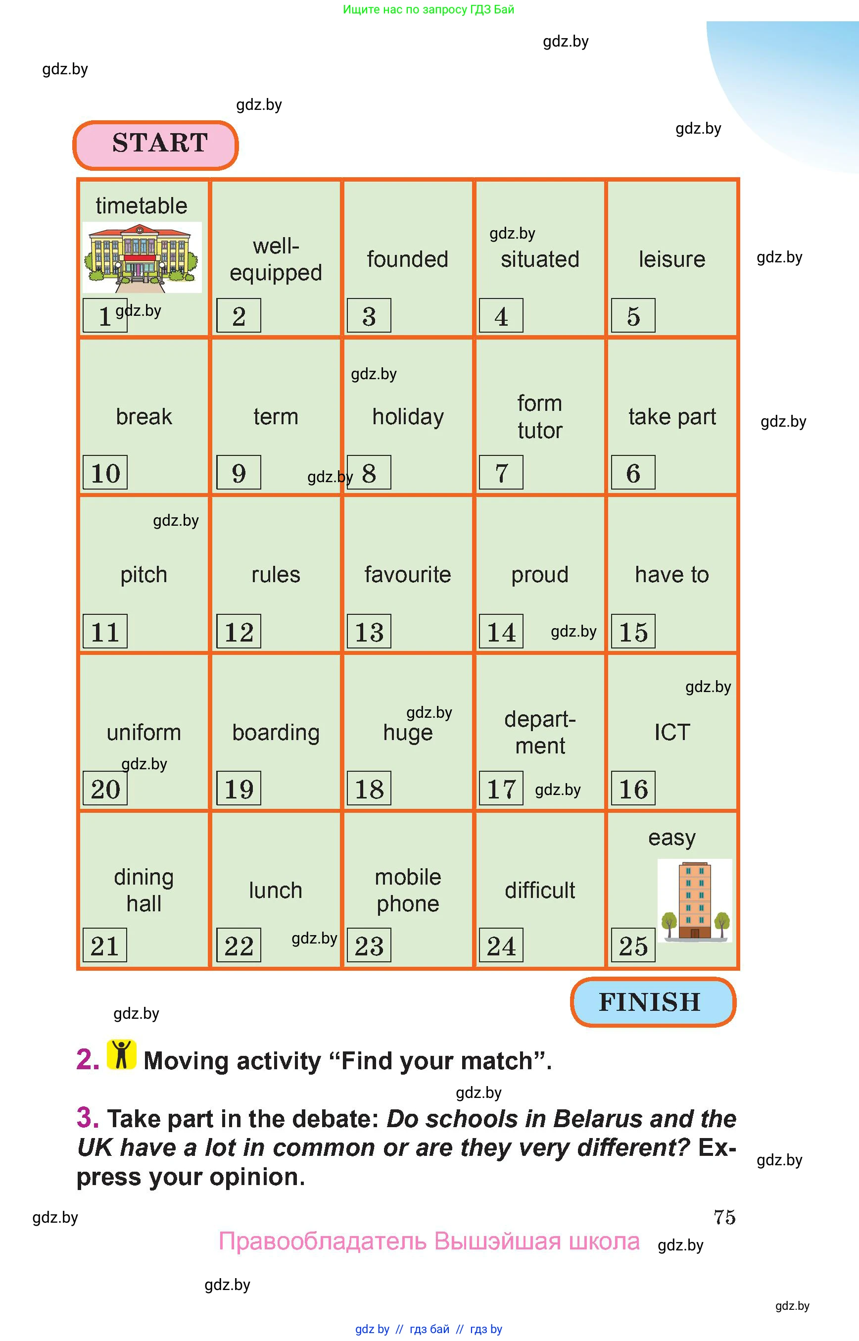 Английский язык (english), 6 класс Учебник, авторы: Демченко Наталья Валентиновна, Севрюкова Татьяна Юрьевна, Юхнель Наталья Валентиновна, Наумова Елена Георгиевна, Рыбалко О Н, Манешина А В, Маслёнченко Н А, издательство Вышэйшая школа, Минск, 2018, красного цвета, Часть 1, страница 75