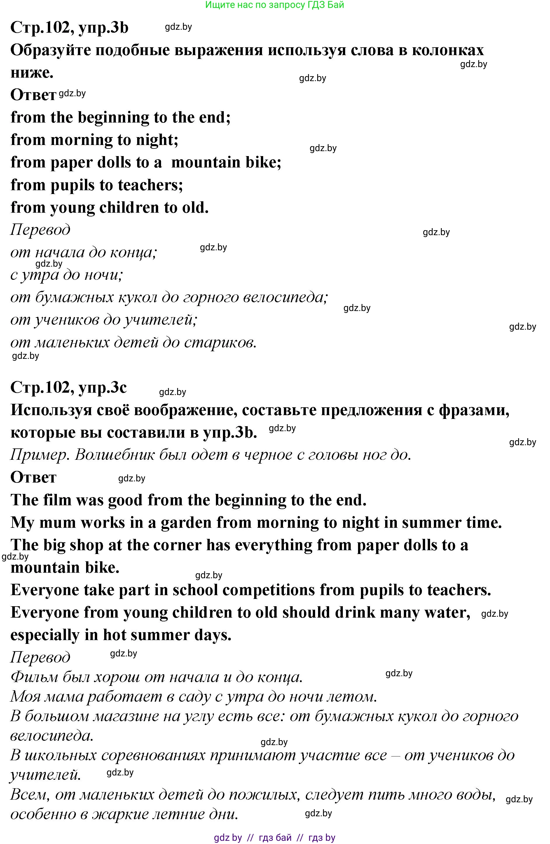 Английский язык (english), 6 класс Учебник, авторы: Юхнель Наталья Валентиновна, Наумова Елена Георгиевна, Малиновская Елена Александровна, издательство Адукацыя i выхаванне, Минск, 2021, страница 102, номер 3, Решение (продолжение 2)