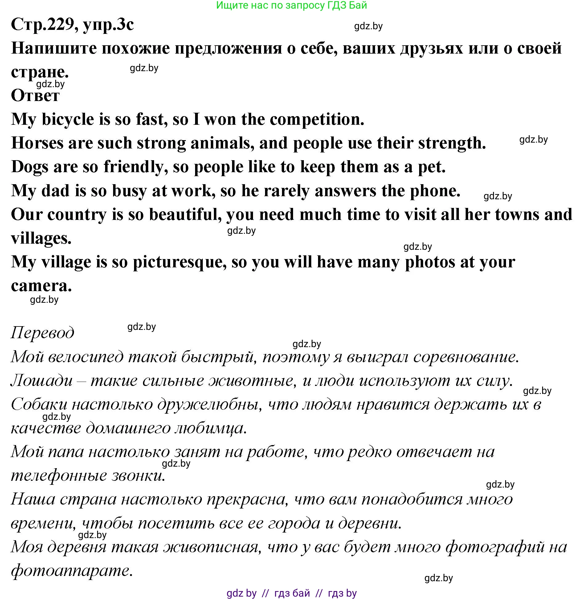 Английский язык (english), 6 класс Учебник, авторы: Юхнель Наталья Валентиновна, Наумова Елена Георгиевна, Малиновская Елена Александровна, издательство Адукацыя i выхаванне, Минск, 2021, страница 229, номер 3, Решение (продолжение 2)