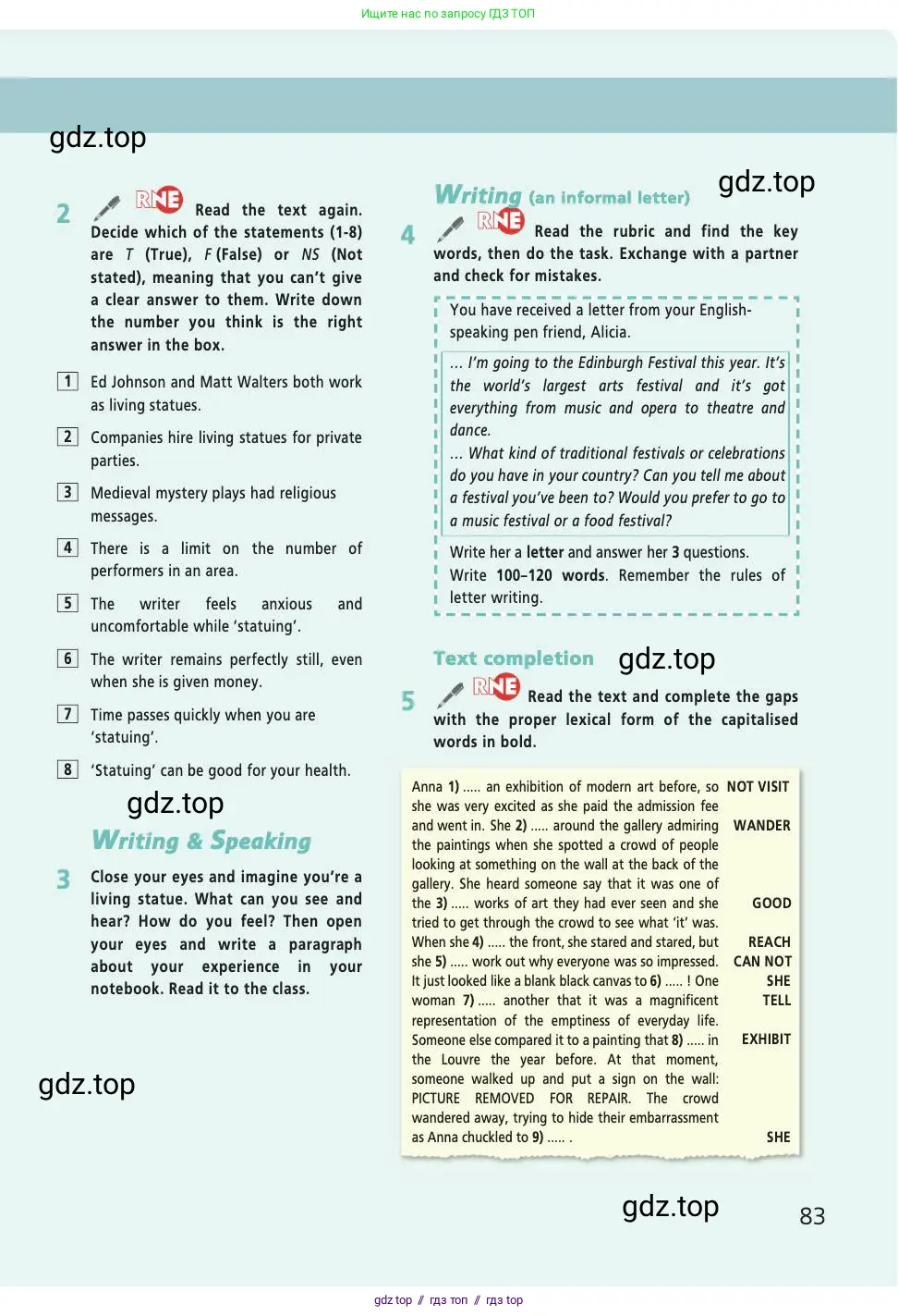 Английский язык (english), 9 класс Учебник (Student's book), авторы: Баранова Ксения Михайловна (Baranova Ksenia), Дули Дженни (Dooley Jenny), Копылова Виктория Викторовна (Kopylova Victoria), Мильруд Радислав Петрович (Millrood Radislav), Эванс Вирджиния (Evans Virginia), издательство Просвещение, Москва, 2023, белого цвета, страница 83