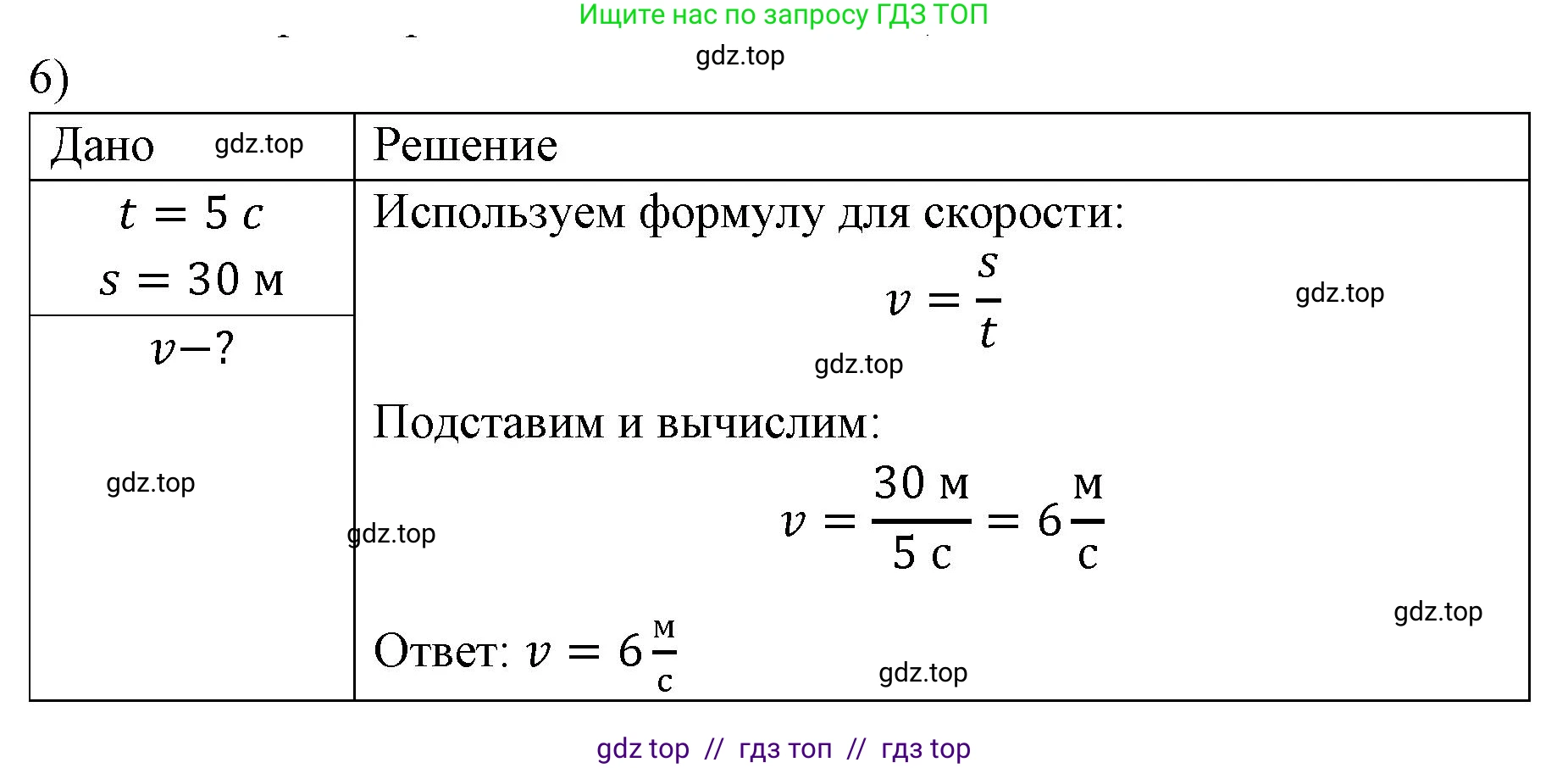 Физика, 7 класс Учебник, авторы: Пёрышкин И М, Иванов Александр Иванович, издательство Просвещение, Москва, 2023, белого цвета, страница 55, номер 6, Решение