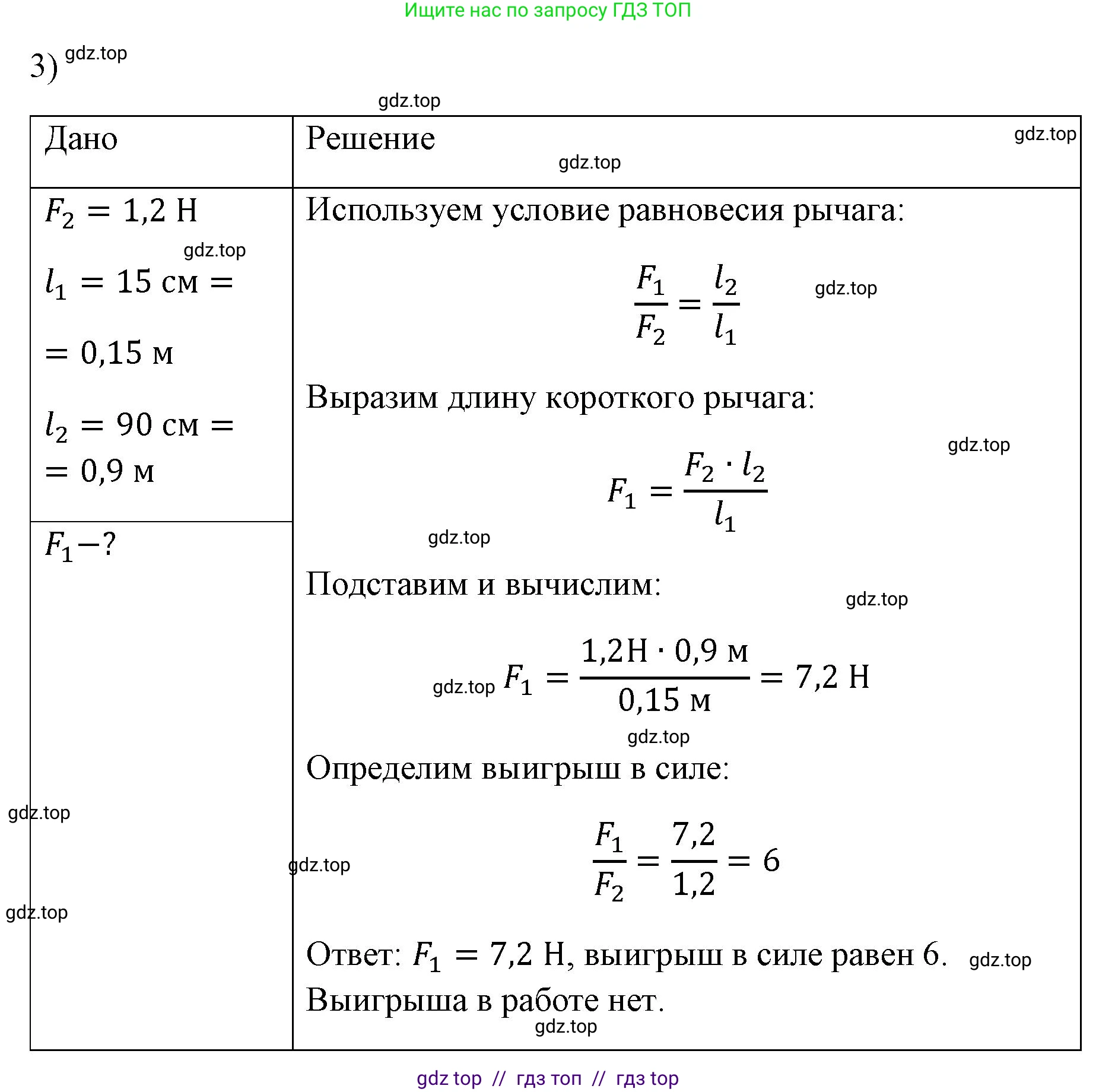 Физика, 7 класс Учебник, авторы: Пёрышкин И М, Иванов Александр Иванович, издательство Просвещение, Москва, 2023, белого цвета, страница 194, номер 3, Решение
