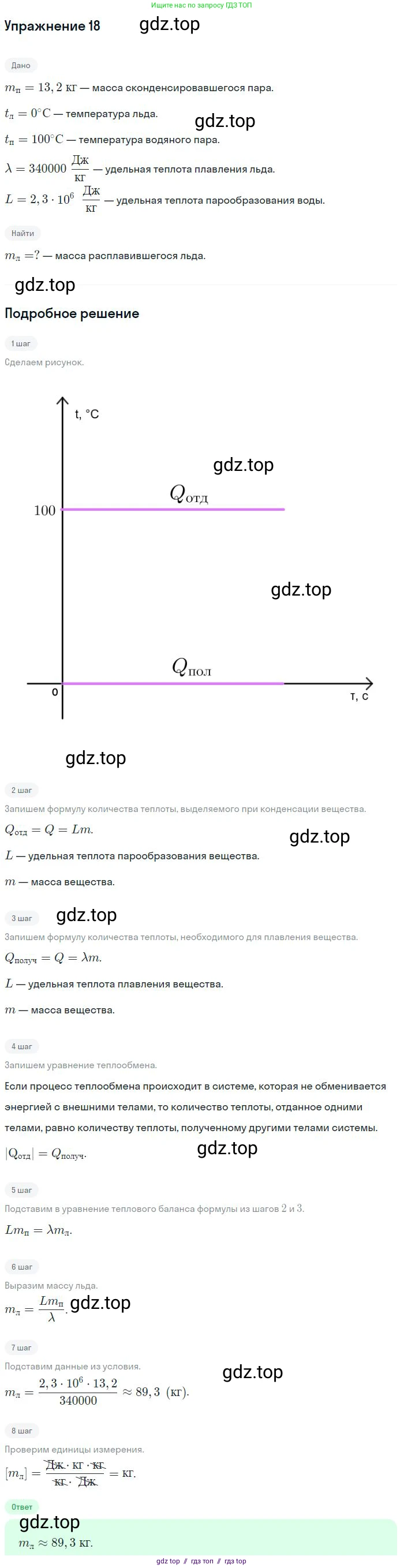 Физика, 8 класс Учебник, авторы: Пёрышкин И М, Иванов Александр Иванович, издательство Просвещение, Москва, 2021 - 2022, белого цвета, страница 242, номер 18, Решение