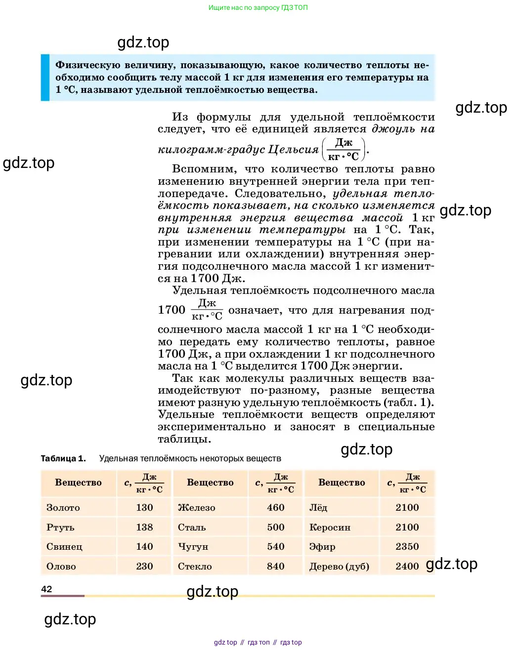 Физика, 8 класс Учебник, автор: Пёрышкин И М, издательство Просвещение, Москва, 2023, белого цвета, страница 42