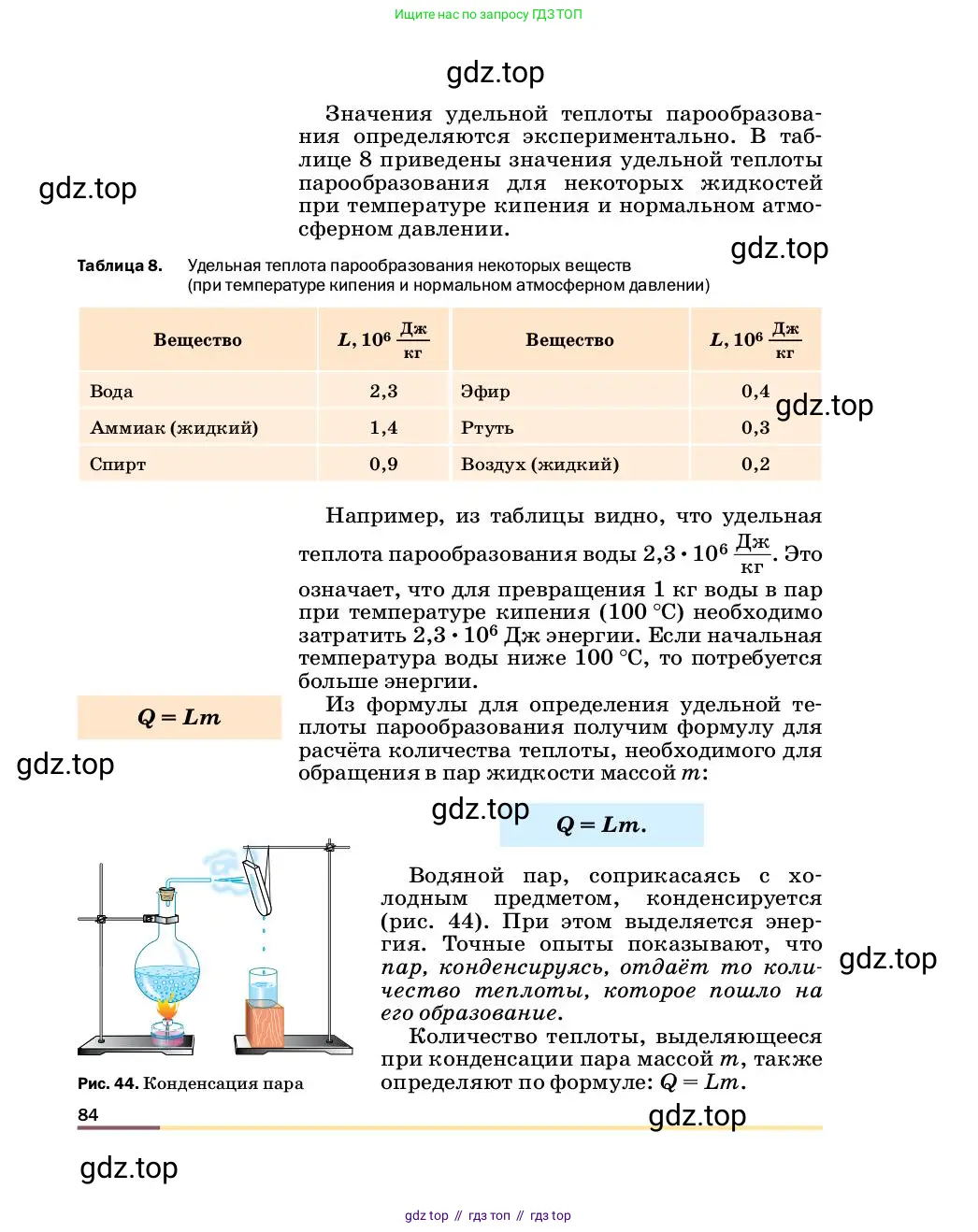 Физика, 8 класс Учебник, автор: Пёрышкин И М, издательство Просвещение, Москва, 2023, белого цвета, страница 84