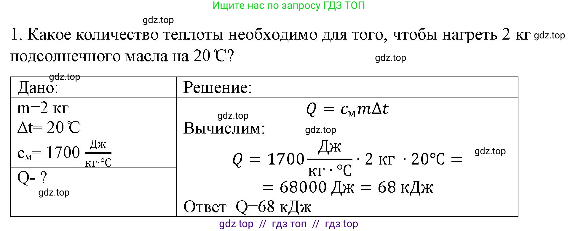 Физика, 8 класс Учебник, автор: Пёрышкин И М, издательство Просвещение, Москва, 2023, белого цвета, страница 48, номер 1, Решение 1