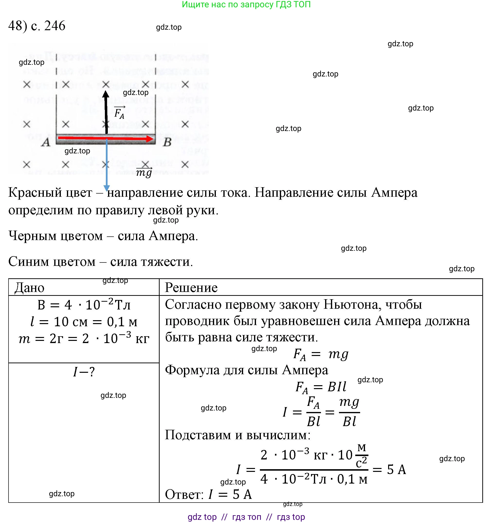 Физика, 8 класс Учебник, автор: Пёрышкин И М, издательство Просвещение, Москва, 2023, белого цвета, страница 246, номер 48, Решение 1