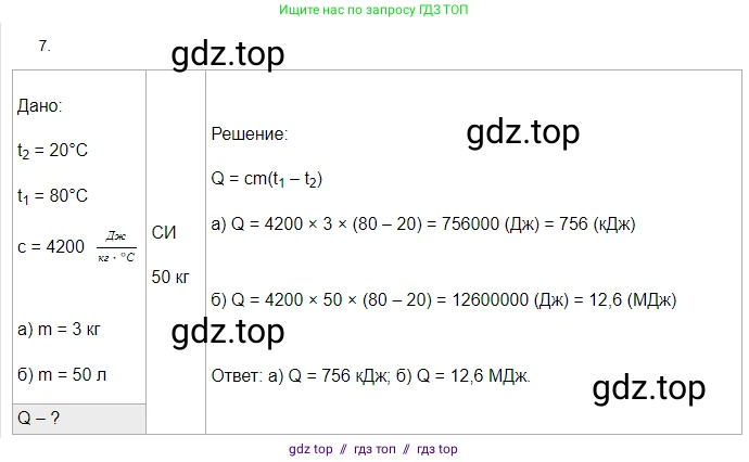 Физика, 8 класс Учебник, автор: Пёрышкин И М, издательство Просвещение, Москва, 2023, белого цвета, страница 241, номер 7, Решение 3