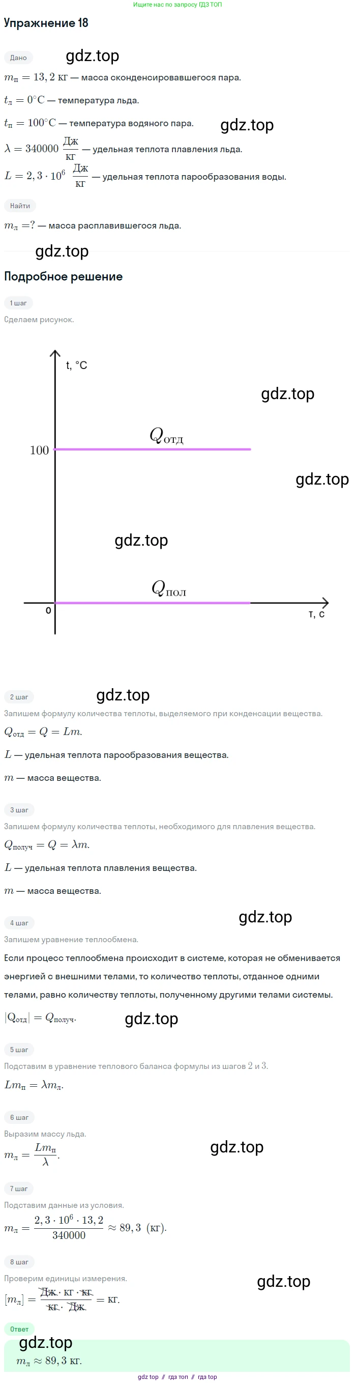 Физика, 8 класс Учебник, автор: Пёрышкин И М, издательство Просвещение, Москва, 2023, белого цвета, страница 243, номер 18, Решение 2
