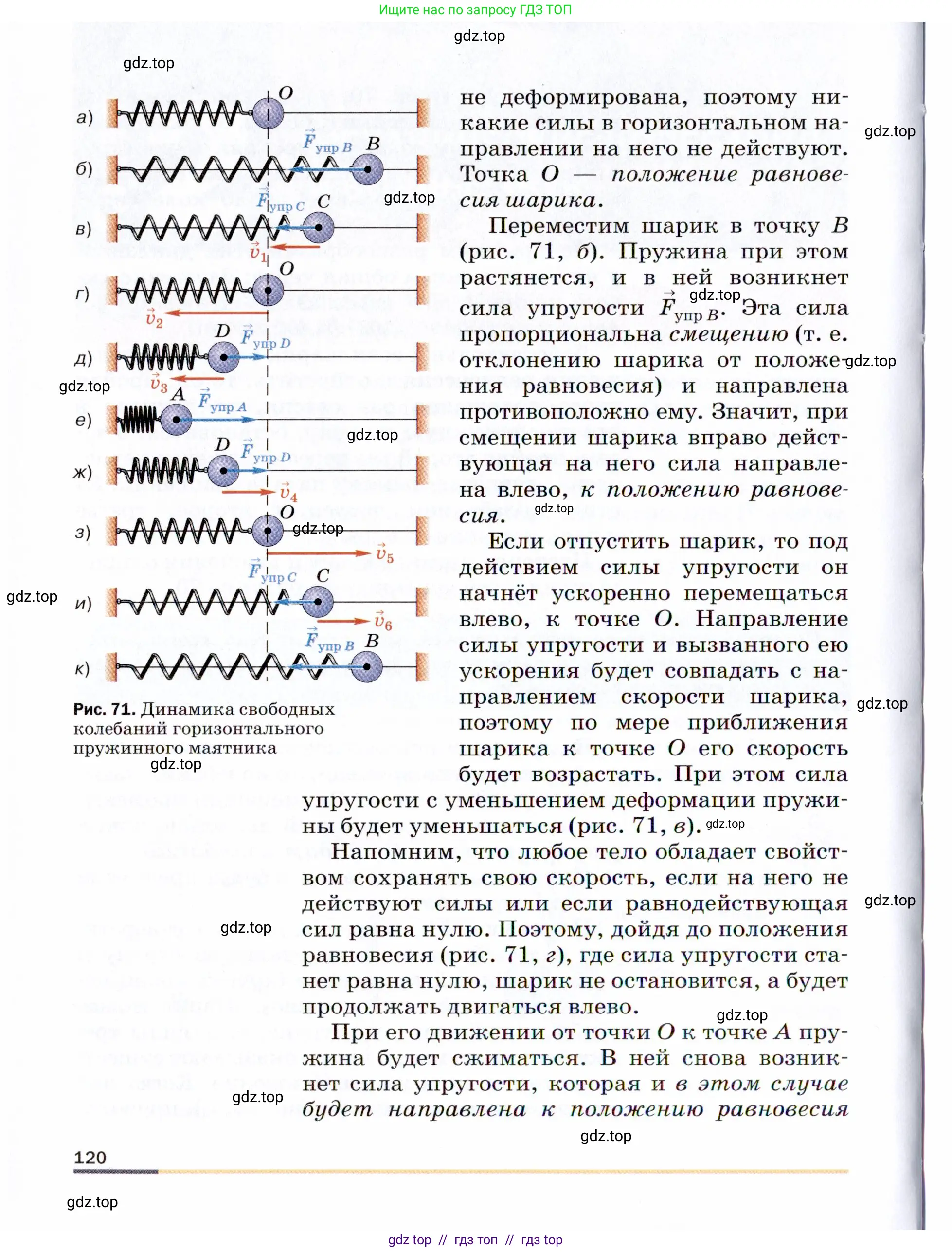 Физика, 9 класс Учебник, авторы: Пёрышкин И М, Гутник Елена Моисеевна, Иванов Александр Иванович, Петрова Мария Арсеньевна, издательство Просвещение, Москва, 2021 - 2022, страница 120