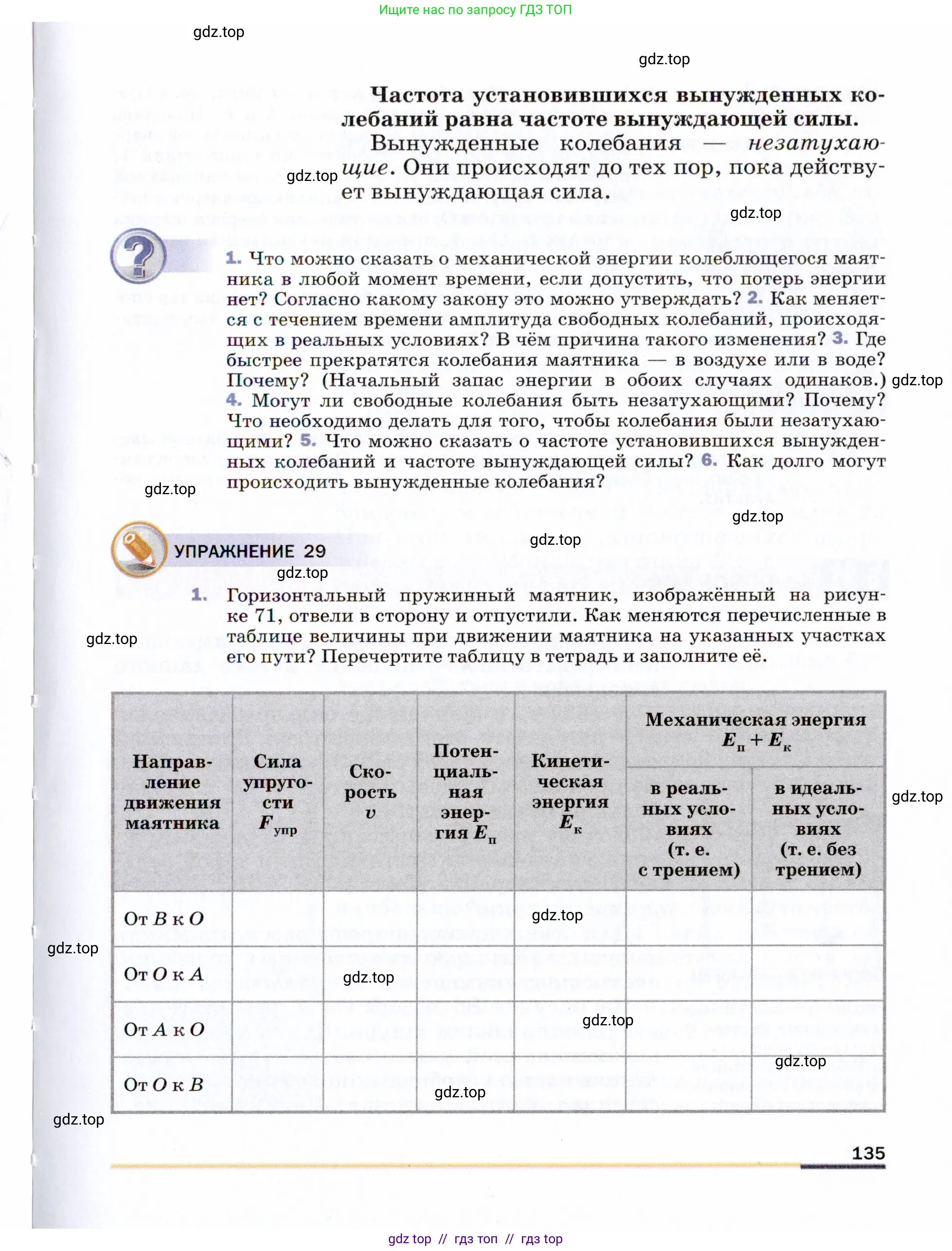 Физика, 9 класс Учебник, авторы: Пёрышкин И М, Гутник Елена Моисеевна, Иванов Александр Иванович, Петрова Мария Арсеньевна, издательство Просвещение, Москва, 2021 - 2022, страница 135