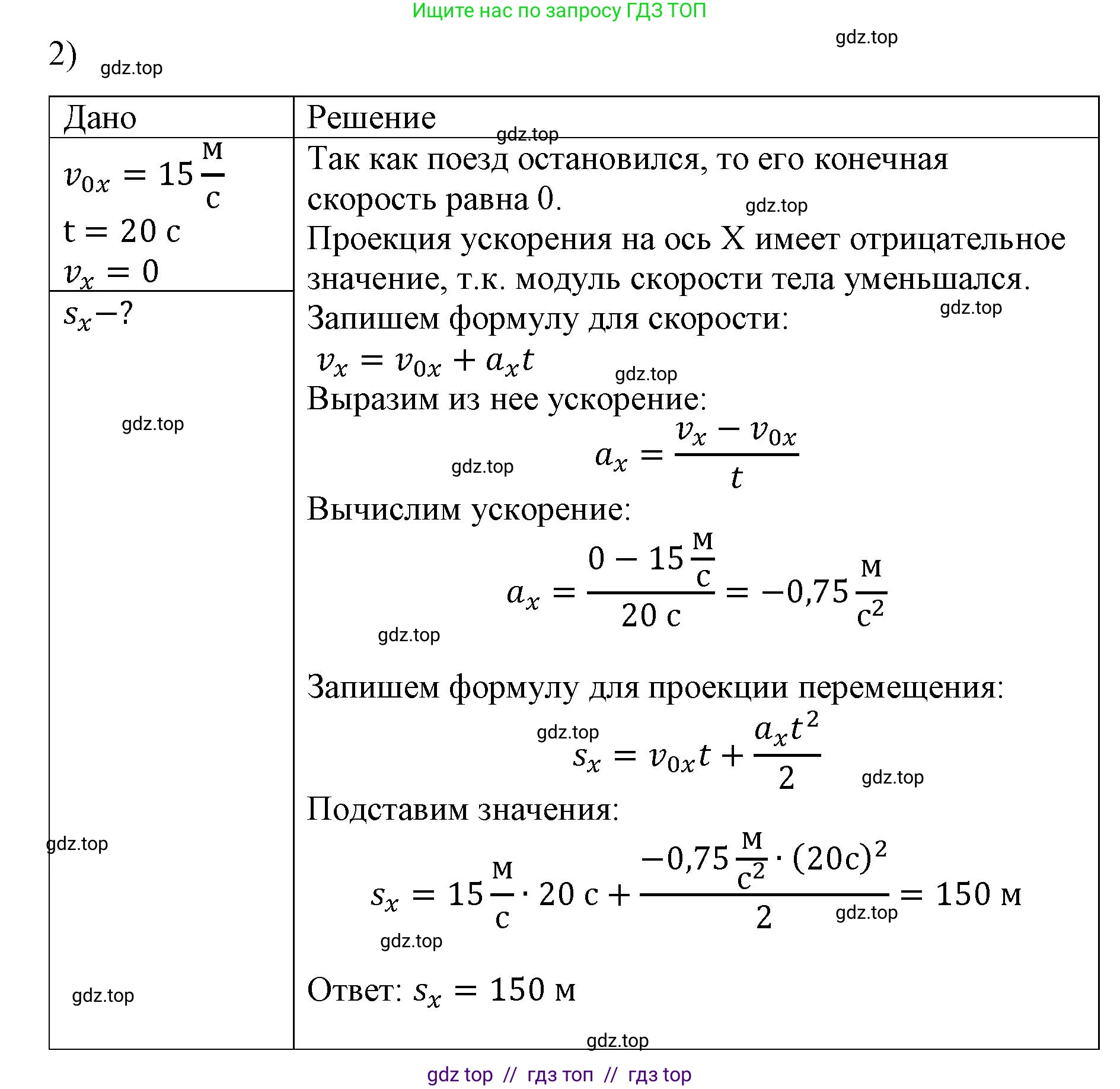 Физика, 9 класс Учебник, авторы: Пёрышкин И М, Гутник Елена Моисеевна, Иванов Александр Иванович, Петрова Мария Арсеньевна, издательство Просвещение, Москва, 2023, белого цвета, страница 33, номер 2, Решение