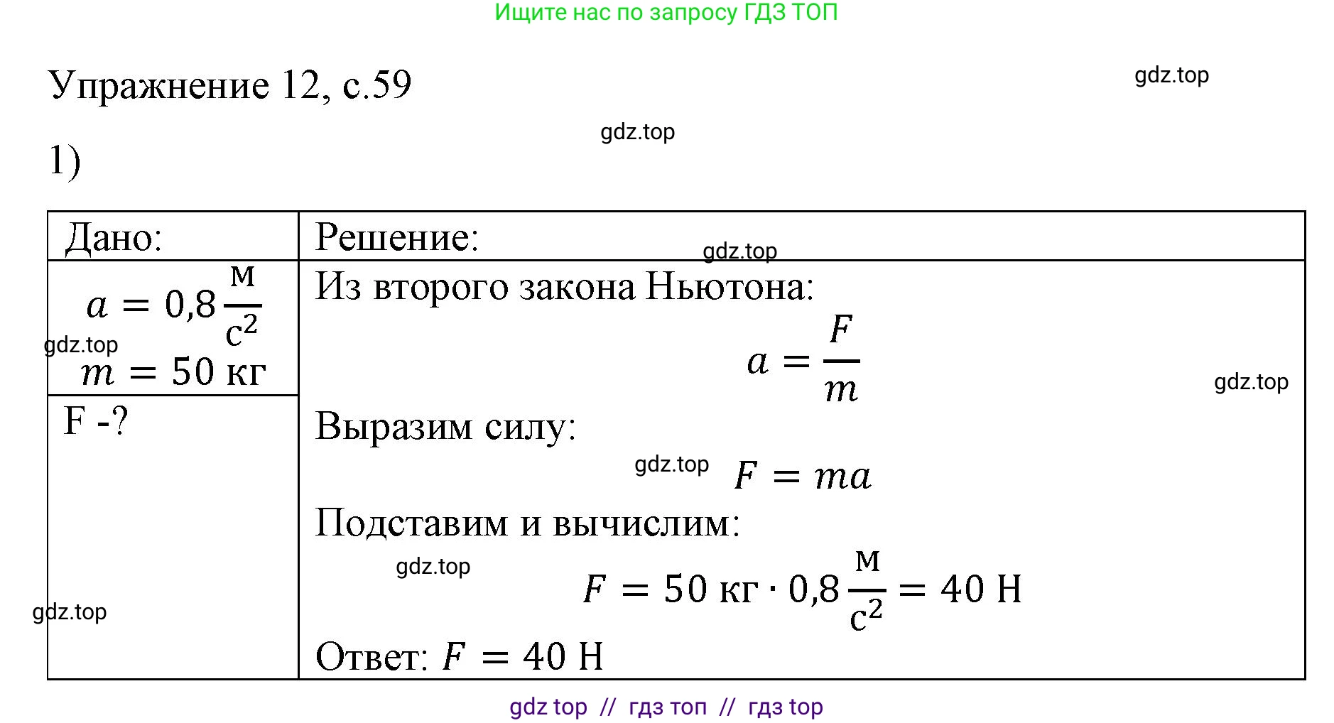 Физика, 9 класс Учебник, авторы: Пёрышкин И М, Гутник Елена Моисеевна, Иванов Александр Иванович, Петрова Мария Арсеньевна, издательство Просвещение, Москва, 2023, белого цвета, страница 59, номер 1, Решение