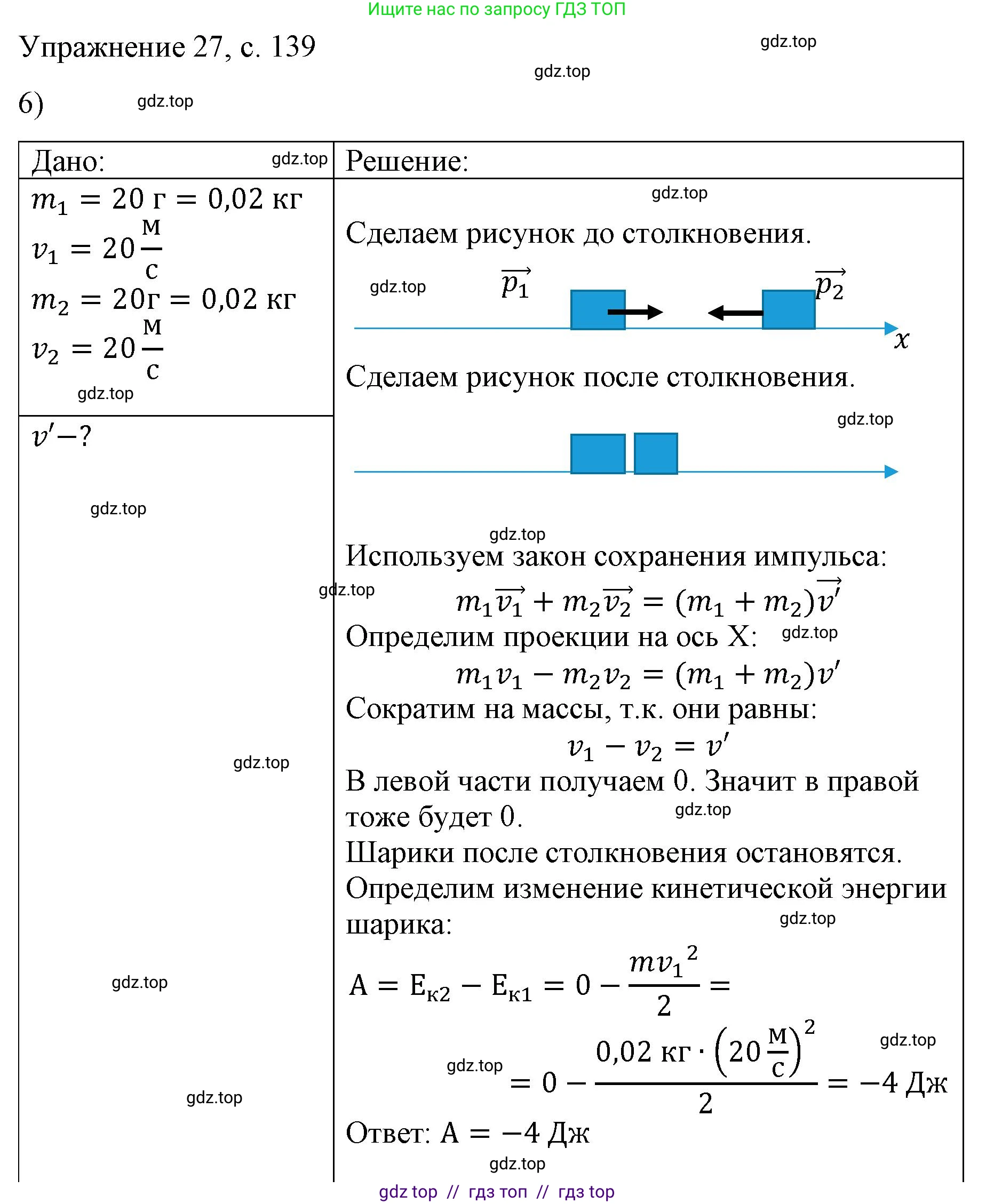 Физика, 9 класс Учебник, авторы: Пёрышкин И М, Гутник Елена Моисеевна, Иванов Александр Иванович, Петрова Мария Арсеньевна, издательство Просвещение, Москва, 2023, белого цвета, страница 139, номер 6, Решение
