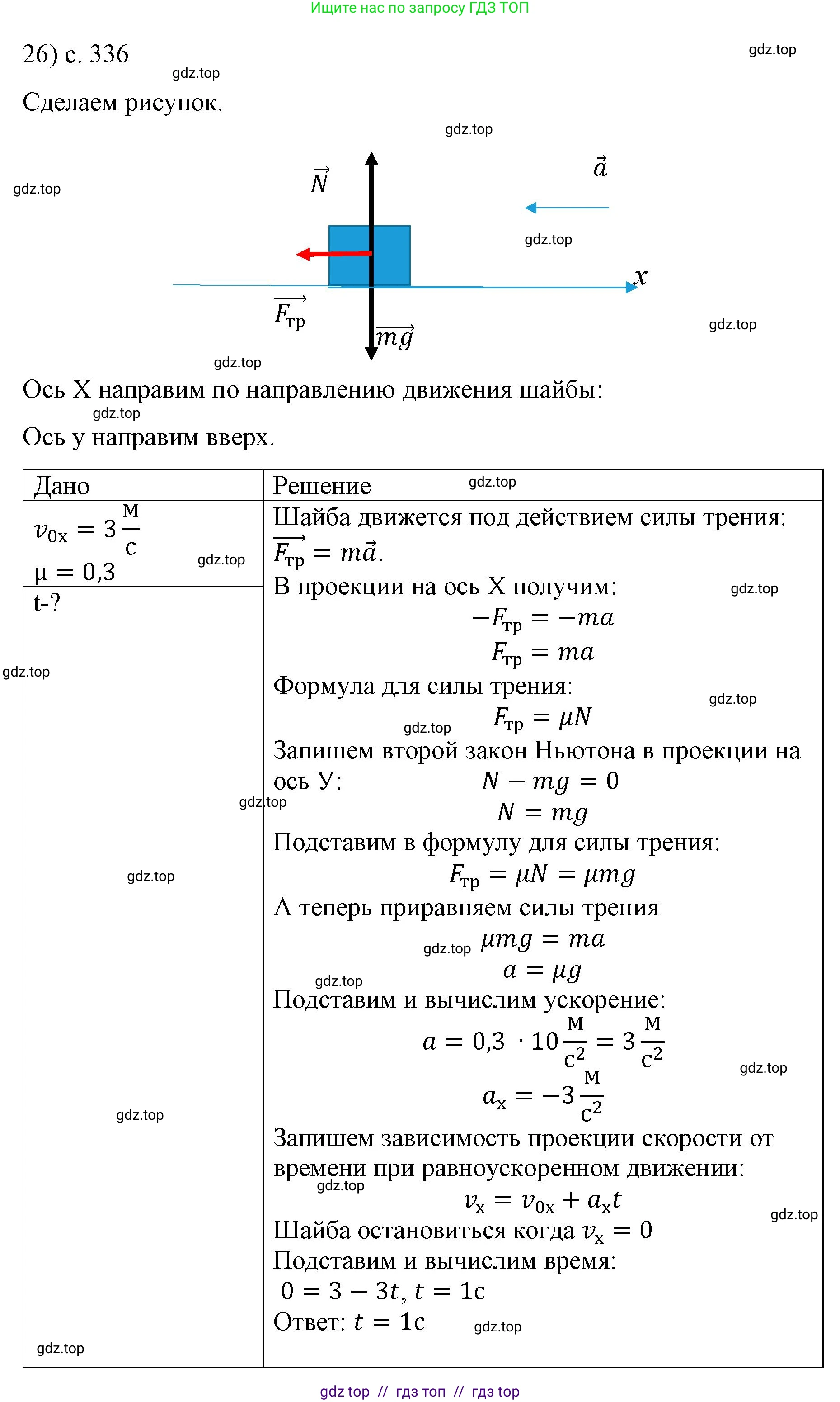 Физика, 9 класс Учебник, авторы: Пёрышкин И М, Гутник Елена Моисеевна, Иванов Александр Иванович, Петрова Мария Арсеньевна, издательство Просвещение, Москва, 2023, белого цвета, страница 336, номер 26, Решение