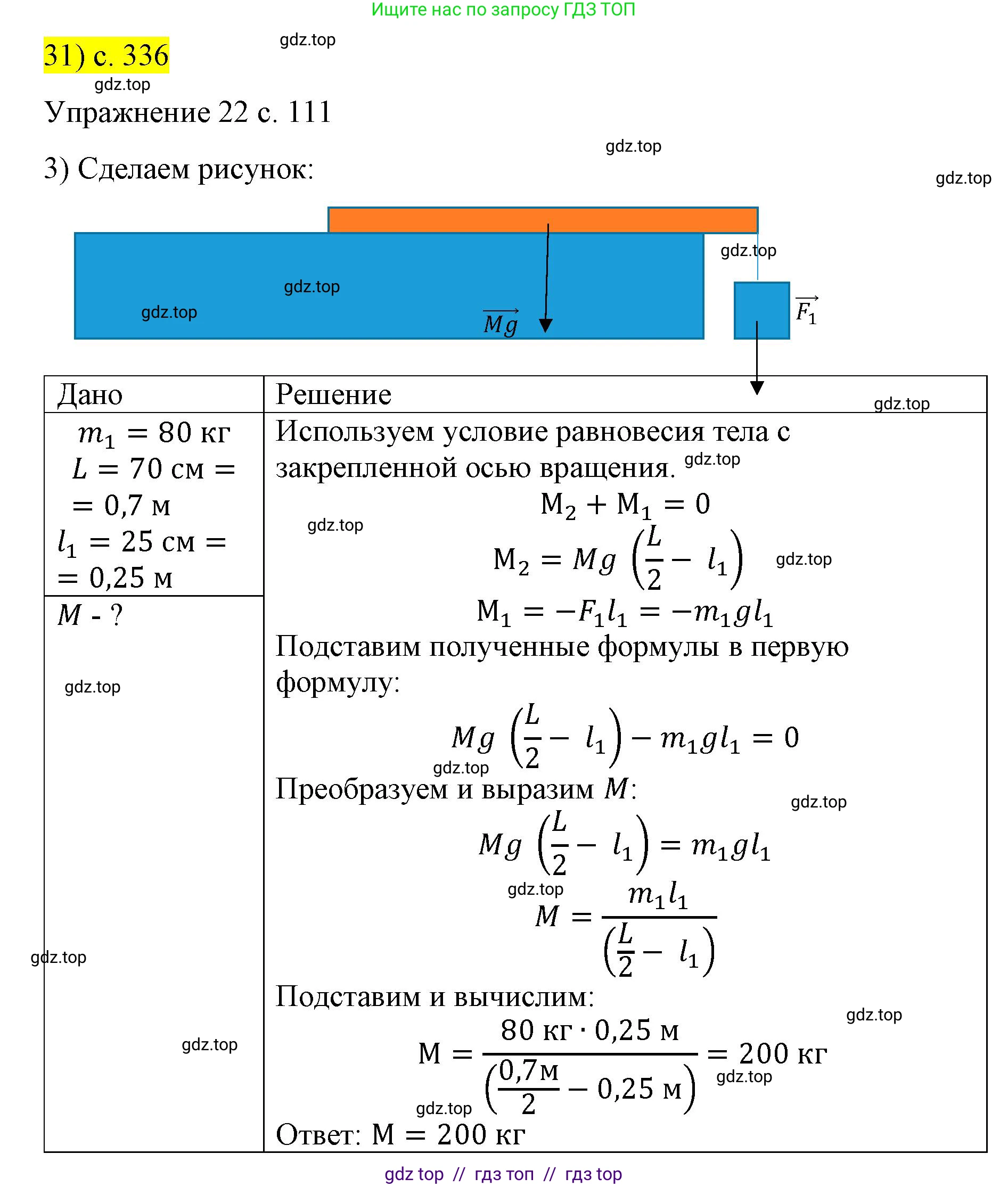 Физика, 9 класс Учебник, авторы: Пёрышкин И М, Гутник Елена Моисеевна, Иванов Александр Иванович, Петрова Мария Арсеньевна, издательство Просвещение, Москва, 2023, белого цвета, страница 336, номер 31, Решение