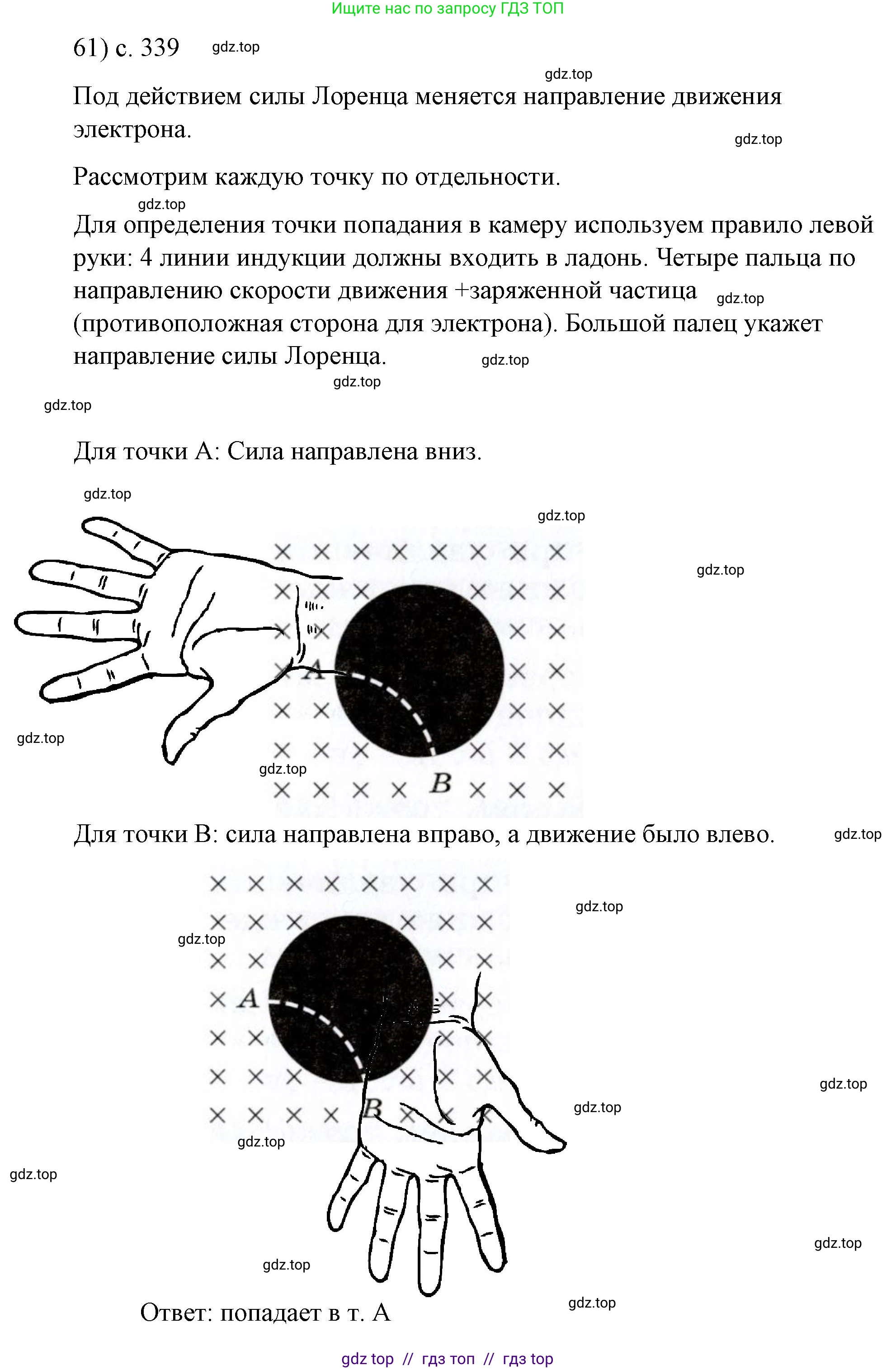 Физика, 9 класс Учебник, авторы: Пёрышкин И М, Гутник Елена Моисеевна, Иванов Александр Иванович, Петрова Мария Арсеньевна, издательство Просвещение, Москва, 2023, белого цвета, страница 339, номер 61, Решение