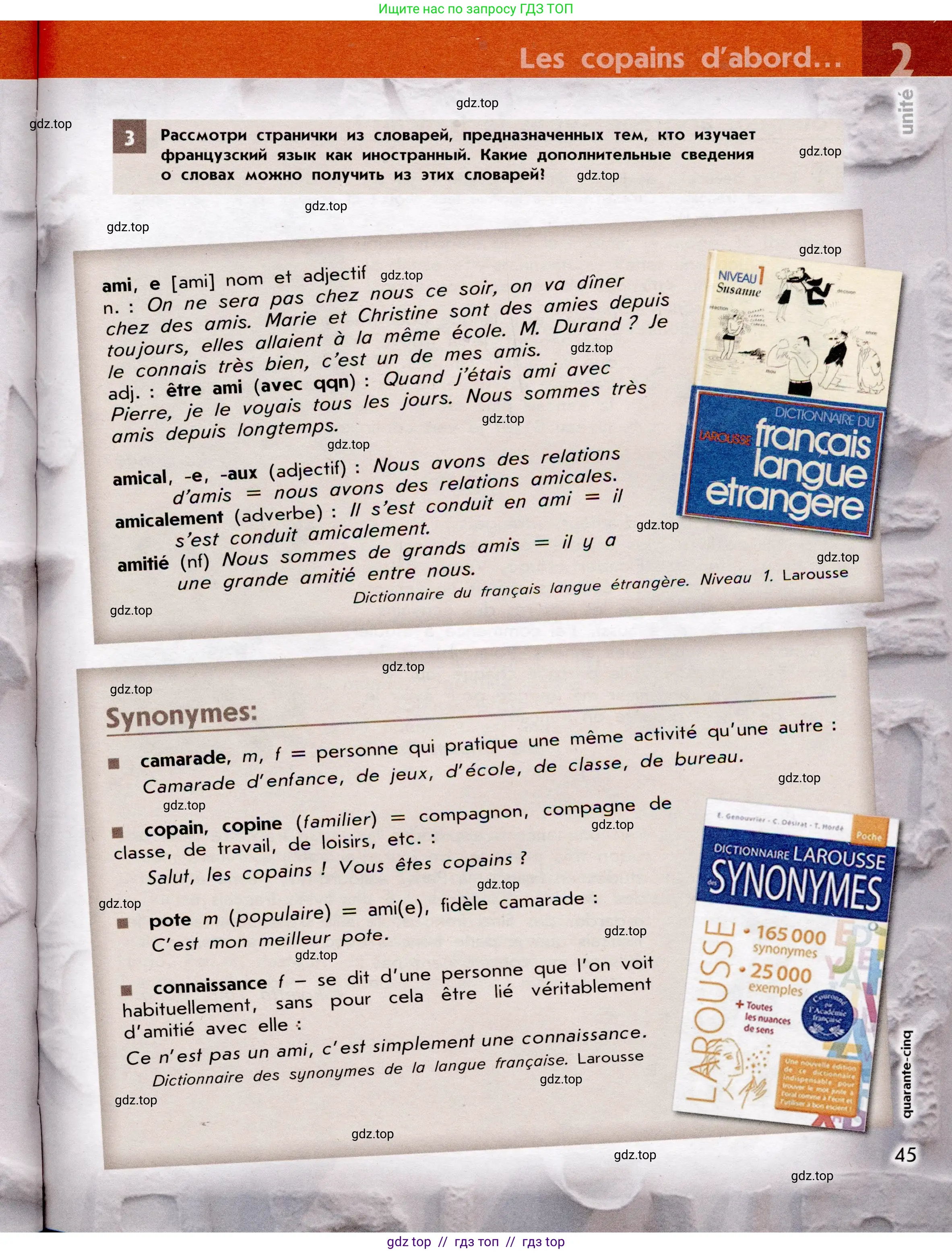 Французский язык, 7 класс Учебник, авторы: Селиванова Наталья Алексеевна (Sélivanova N), Шашурина Алла Юрьевна (Chachourina A), издательство Просвещение, Москва, 2019, страница 45