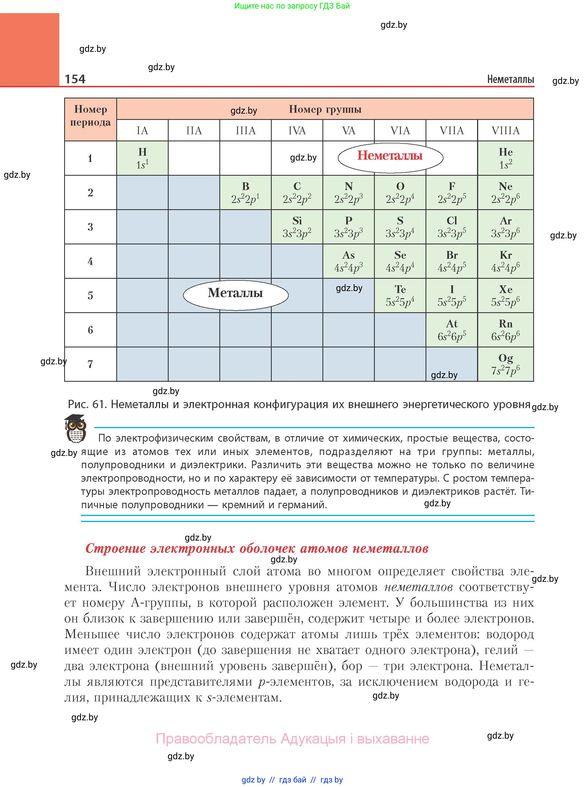 Химия, 11 класс Учебник, авторы: Мычко Дмитрий Иванович, Прохоревич Константин Николаевич, Борушко Ирина Ивановна, издательство Адукацыя i выхаванне, Минск, 2021, зелёного цвета, страница 154