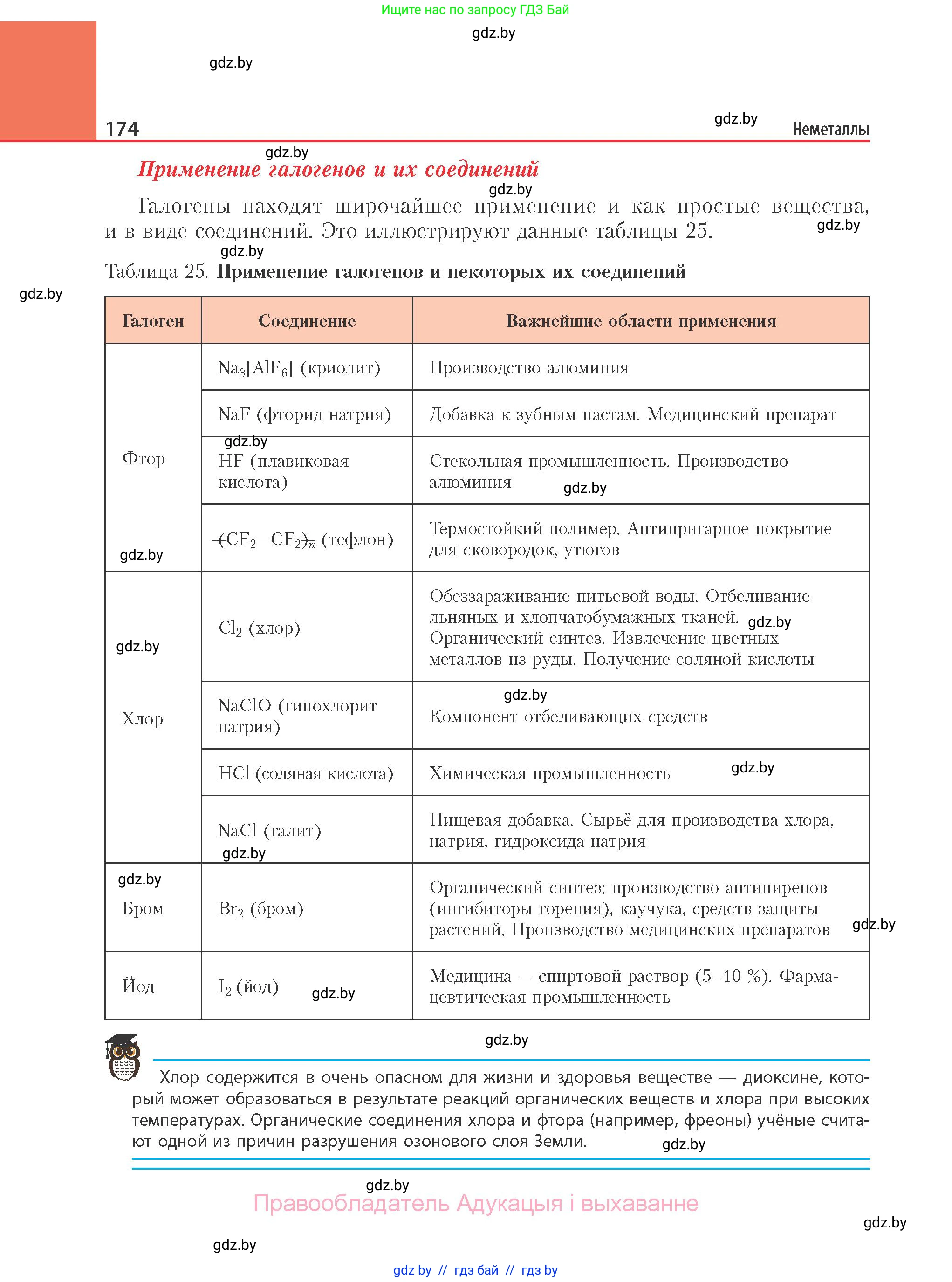 Химия, 11 класс Учебник, авторы: Мычко Дмитрий Иванович, Прохоревич Константин Николаевич, Борушко Ирина Ивановна, издательство Адукацыя i выхаванне, Минск, 2021, зелёного цвета, страница 174