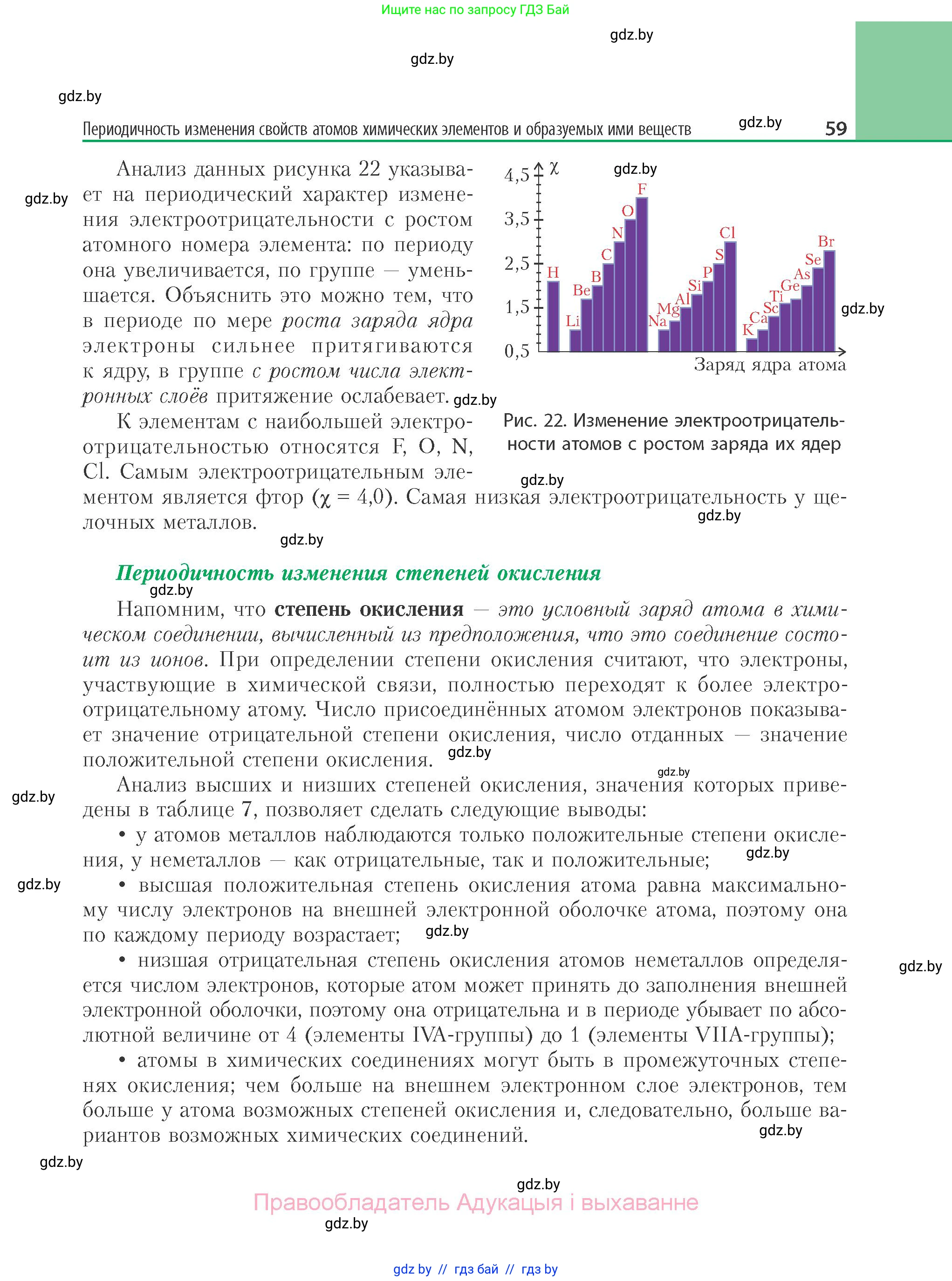 Химия, 11 класс Учебник, авторы: Мычко Дмитрий Иванович, Прохоревич Константин Николаевич, Борушко Ирина Ивановна, издательство Адукацыя i выхаванне, Минск, 2021, зелёного цвета, страница 59
