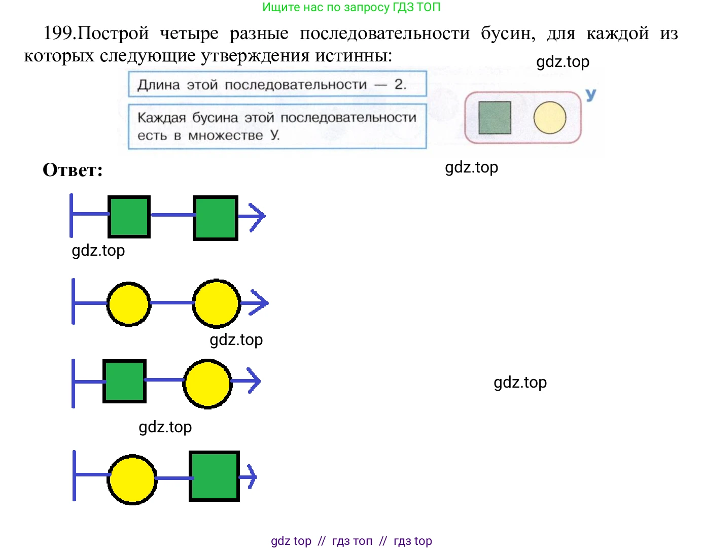 Информатика, 5 класс Учебник, авторы: Семенов Алексей Львович, Рудченко Татьяна Александровна, издательство Просвещение, Москва, 2019, страница 105, номер 199, Решение