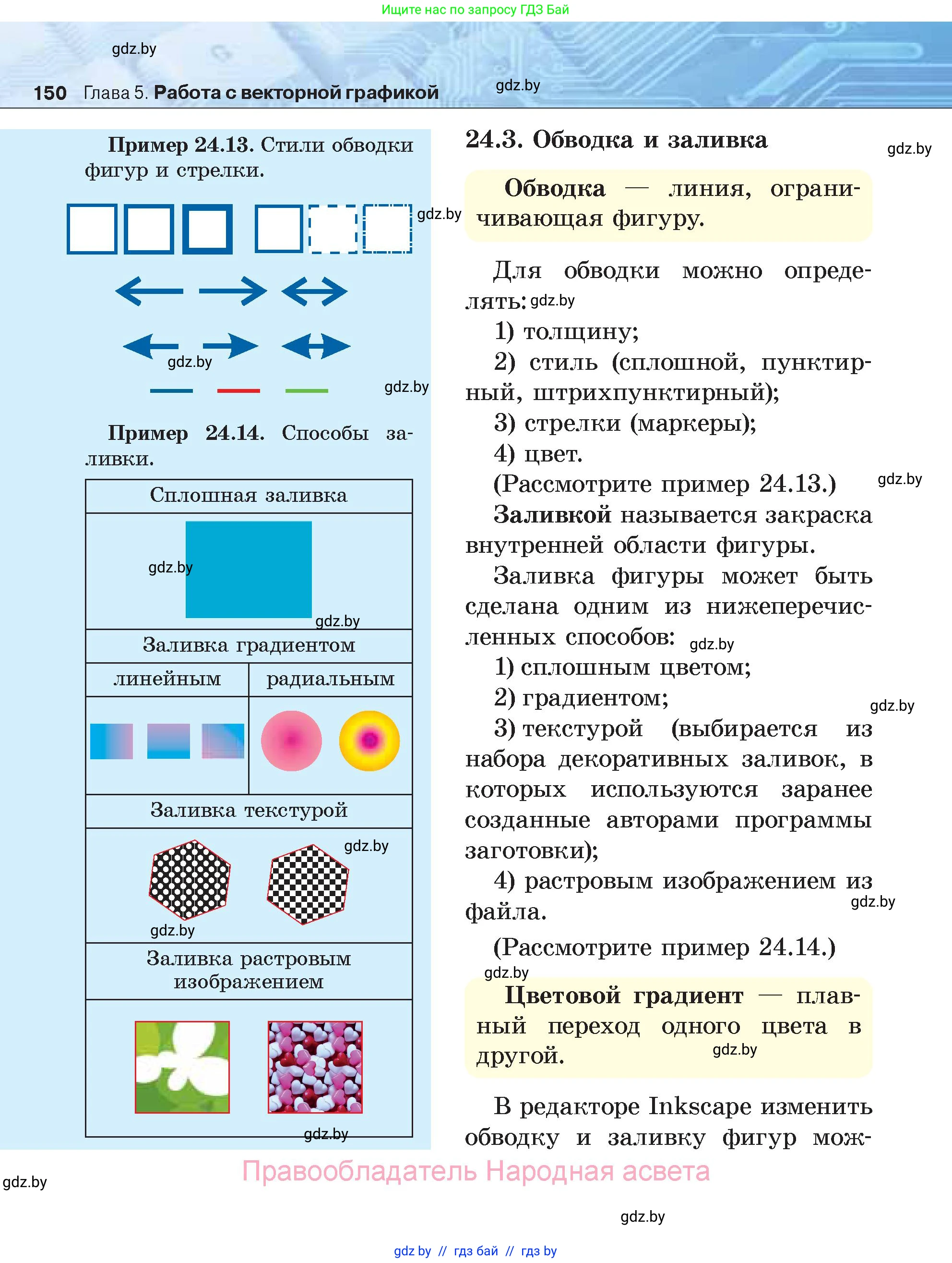 Информатика, 7 класс Учебник, авторы: Котов Владимир Михайлович, Лапо Анжелика Ивановна, Войтехович Елена Николаевна, издательство Народная асвета, Минск, 2017, страница 150