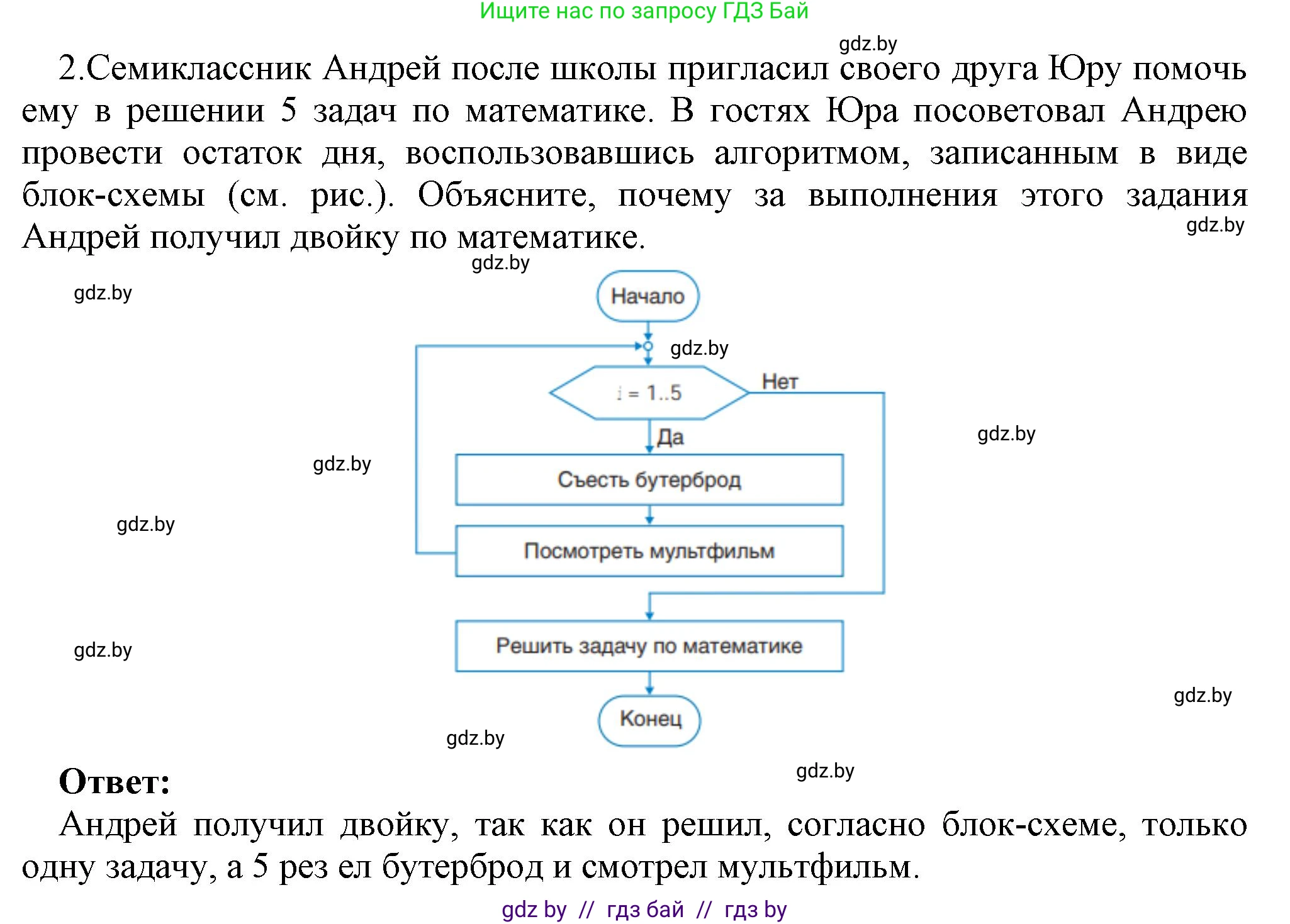 Информатика, 7 класс Учебник, авторы: Котов Владимир Михайлович, Лапо Анжелика Ивановна, Войтехович Елена Николаевна, издательство Народная асвета, Минск, 2017, страница 66, номер 2, Решение