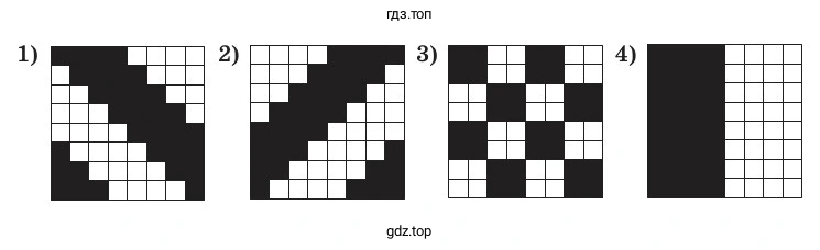 Какая из картинок будет иметь самый короткий код при сжатии алгоритмом RLE?