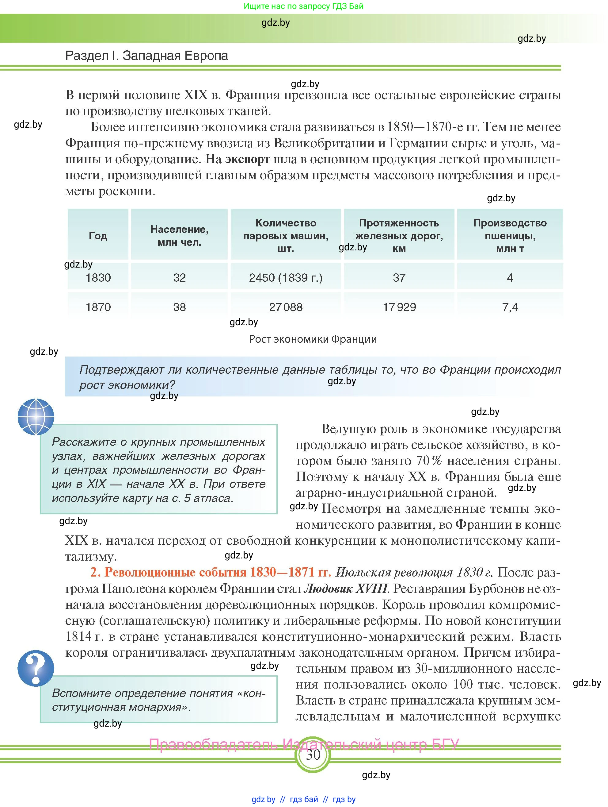 Всемирная история, 8 класс Учебник, авторы: Кошелев Владимир Сергеевич, Кошелева Наталья Владимировна, Байдакова Наталья Владимировна, издательство Издательский центр БГУ, Минск, 2018, красного цвета, страница 30