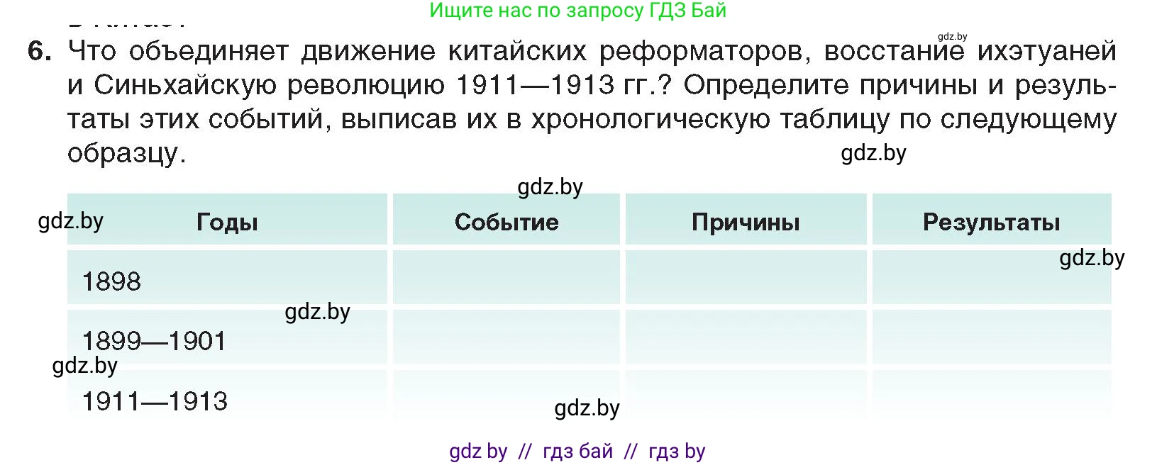 Всемирная история, 8 класс Учебник, авторы: Кошелев Владимир Сергеевич, Кошелева Наталья Владимировна, Байдакова Наталья Владимировна, издательство Издательский центр БГУ, Минск, 2018, красного цвета, страница 160, номер 6, Условие