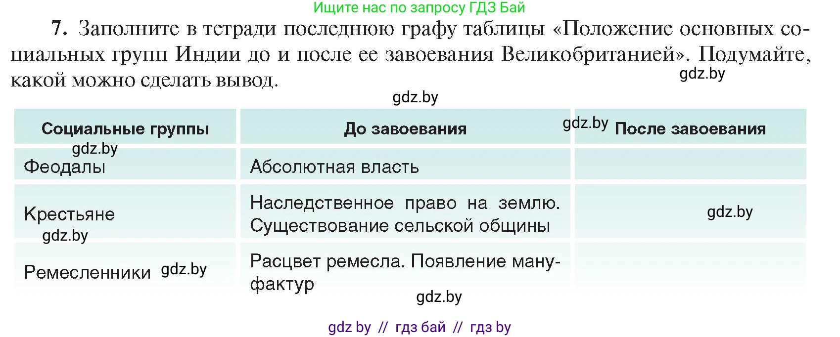 Всемирная история, 8 класс Учебник, авторы: Кошелев Владимир Сергеевич, Кошелева Наталья Владимировна, Байдакова Наталья Владимировна, издательство Издательский центр БГУ, Минск, 2018, красного цвета, страница 180, номер 7, Условие