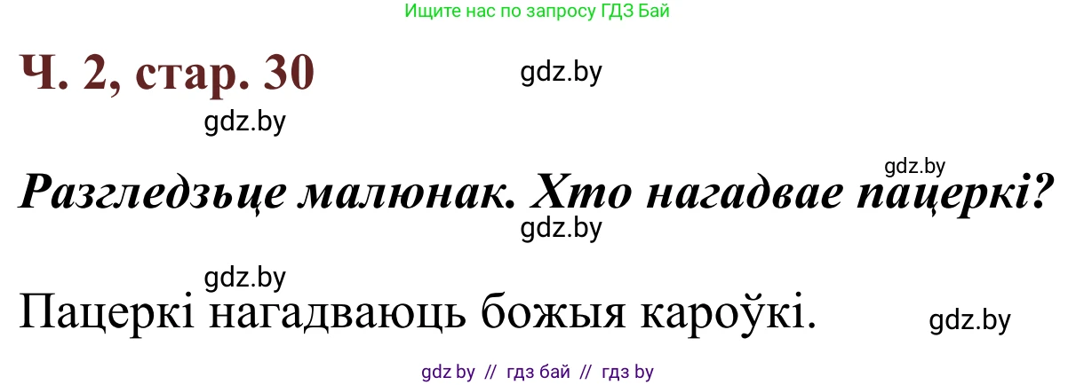 Літаратурнае чытанне, 2 класс Учебник, авторы: Антонава Надзея Уладзіславаўна, Буторына Ірына Аляксандраўна, Галяш Галіна Аксеньеўна, издательство Нацыянальны інстытут адукацыі, Минск, 2021, жёлтого цвета, Часть 2, страница 30, Решение