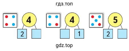 На рисунках показан состав чисел 4 и 5. Какие числа пропущены?