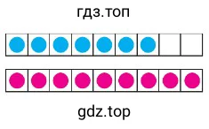 7 голубых и 9 фиалетовых кругов